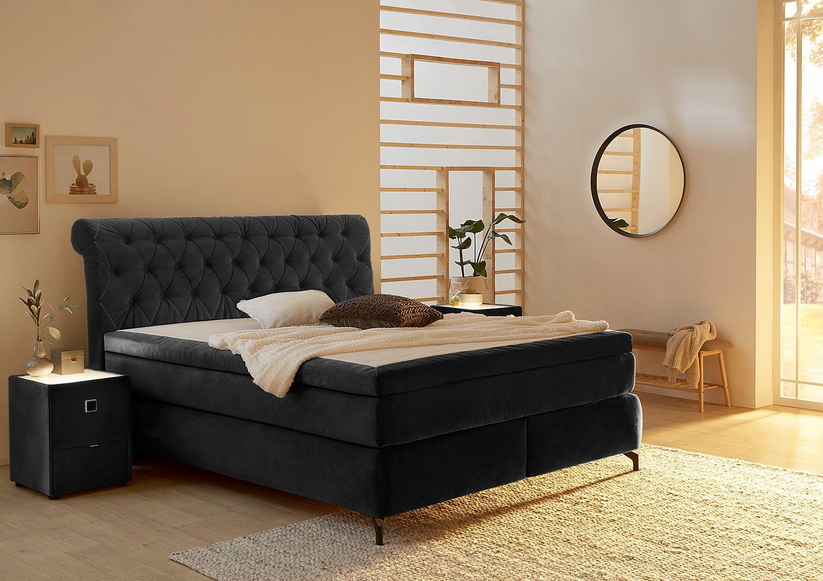Jockenhöfer Gruppe Boxspring Scarlett met een hoogwaardige 7-zone tonnenveringmatras