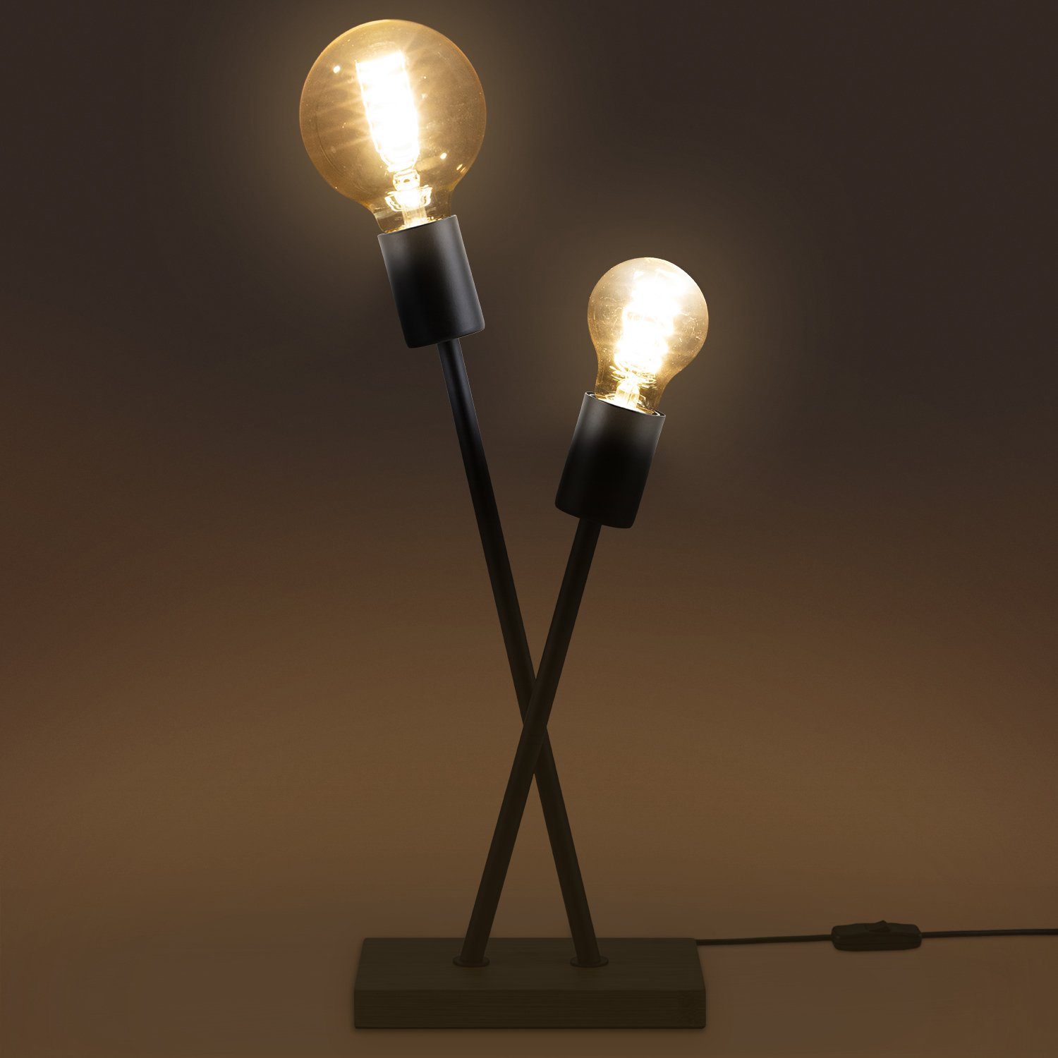Paco Home Tafellamp IKS Vloerlamp LED lamp woonkamer vintage retro industrieel ontwerp E27