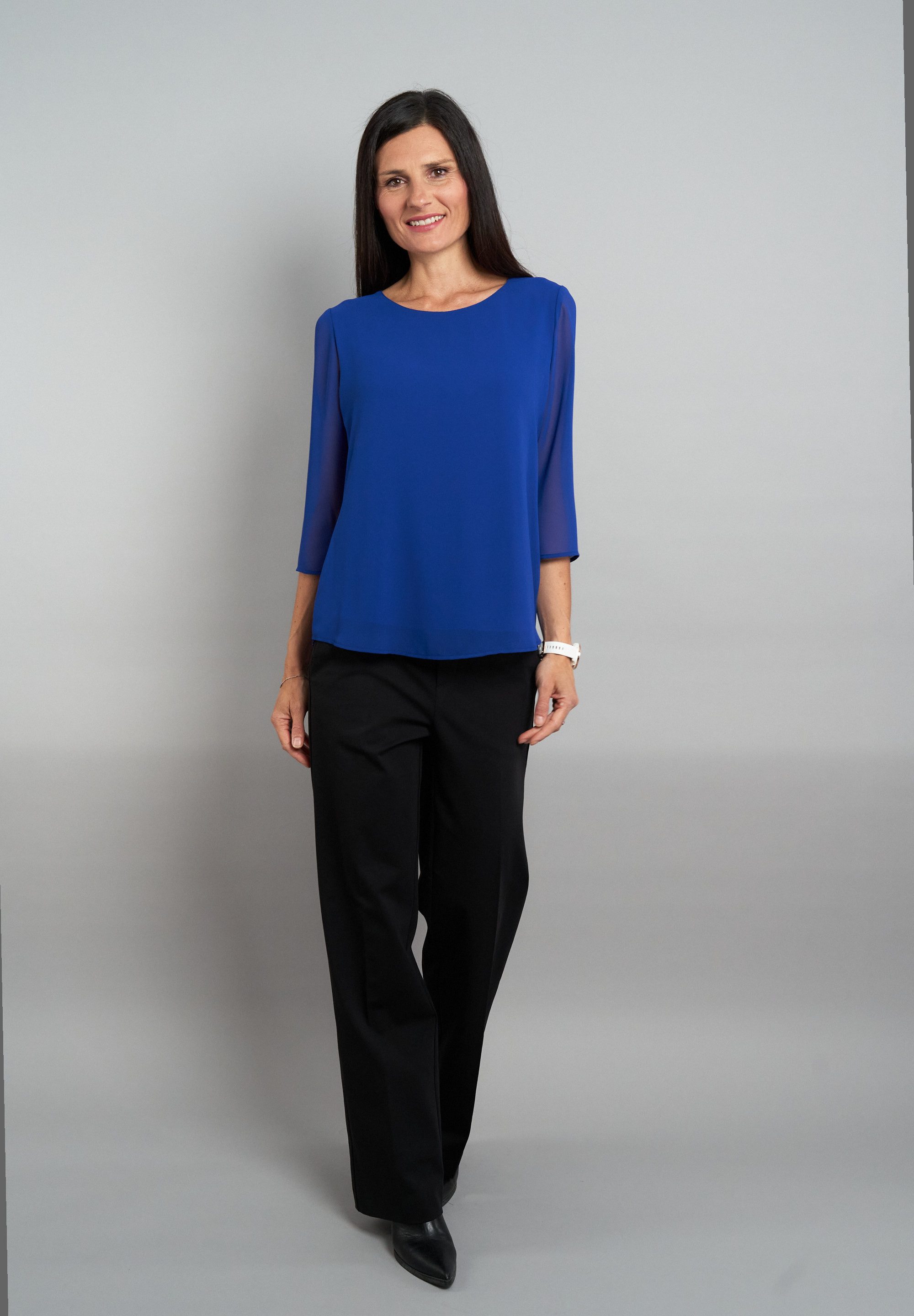 Seidel Moden Chiffon blouse in elegante 2 in 1 optiek - made in germany