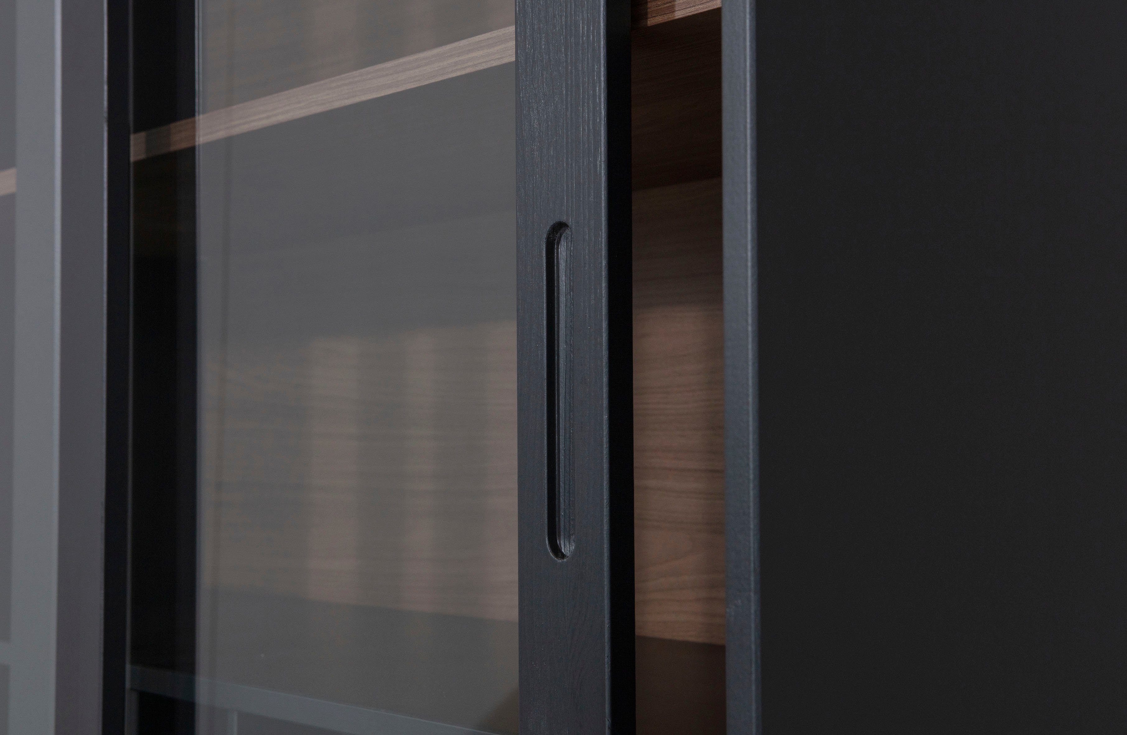 WOOOD Vitrinekast James met glas, veel opbergruimte, h 200 cm x b 125 cm