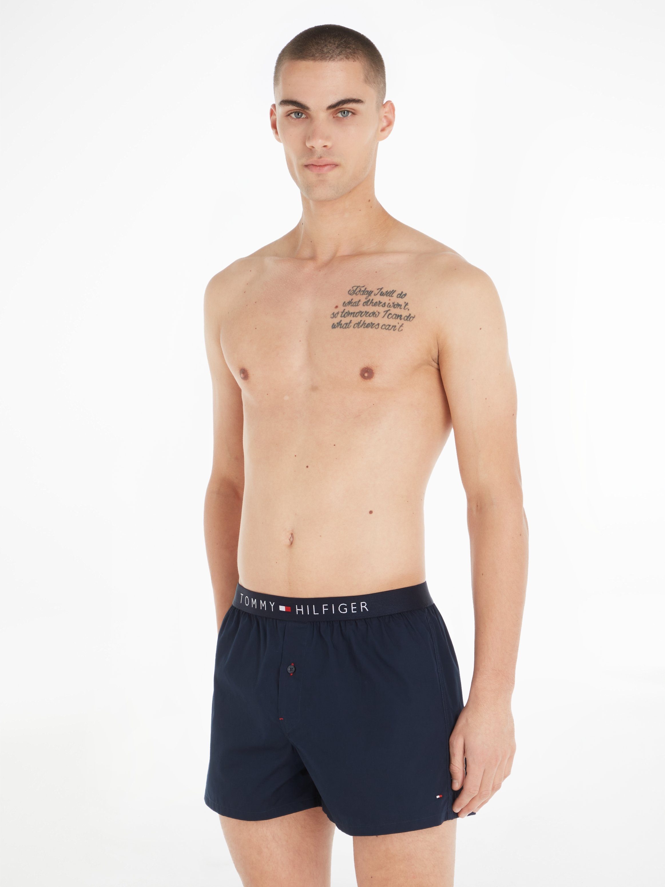 Tommy Hilfiger Underwear Geweven boxershort met logo bij de band (1 stuk)