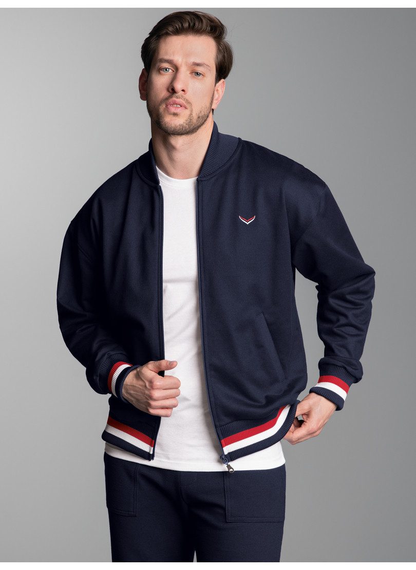 Trigema Sweatvest TRIGEMA Collegejas met contrasterende elementen (1-delig)