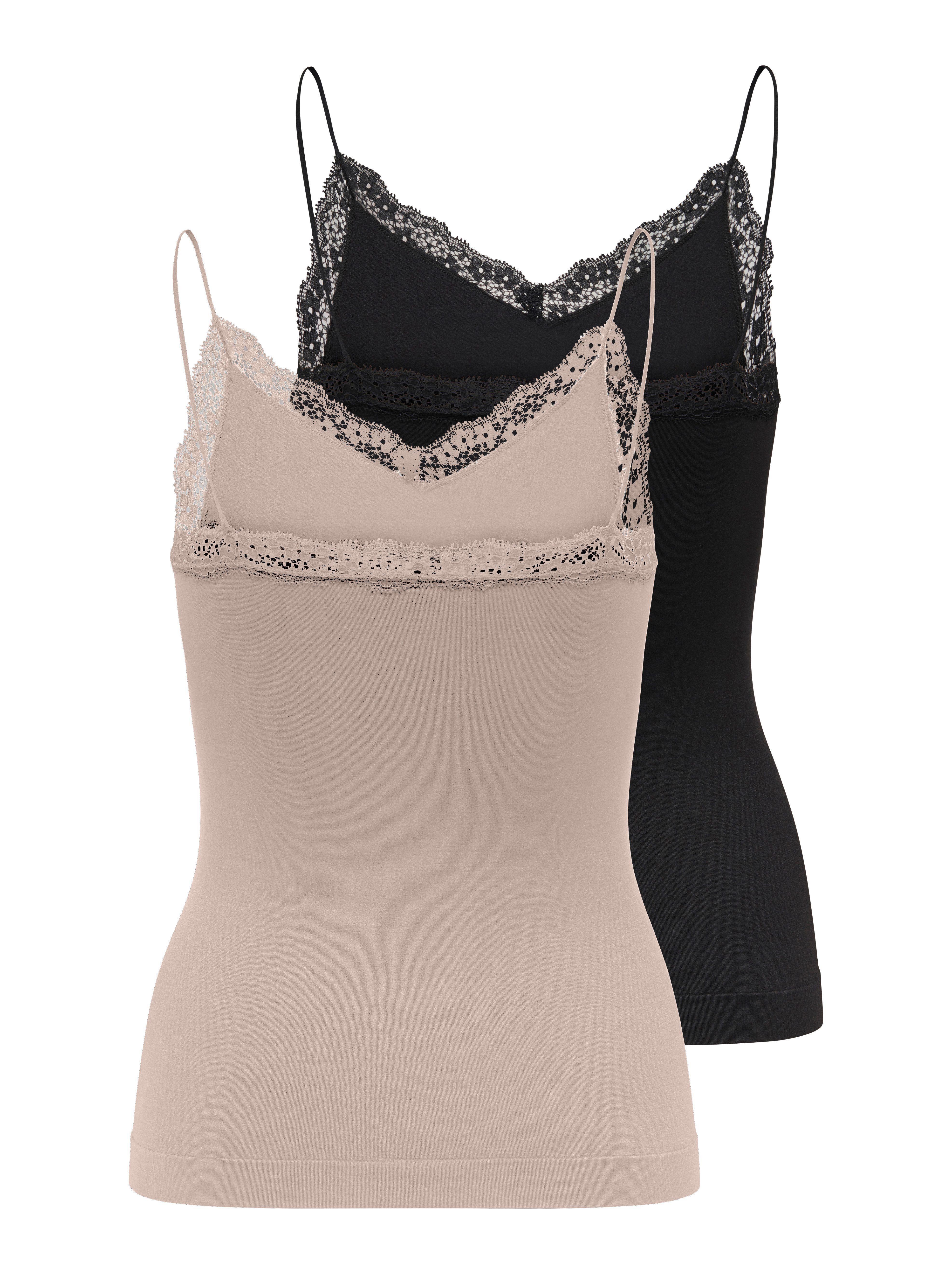 Only Top ONLVICKY LACE BASIC 2-PACK SEAMLESS TOP (set 2-delig)