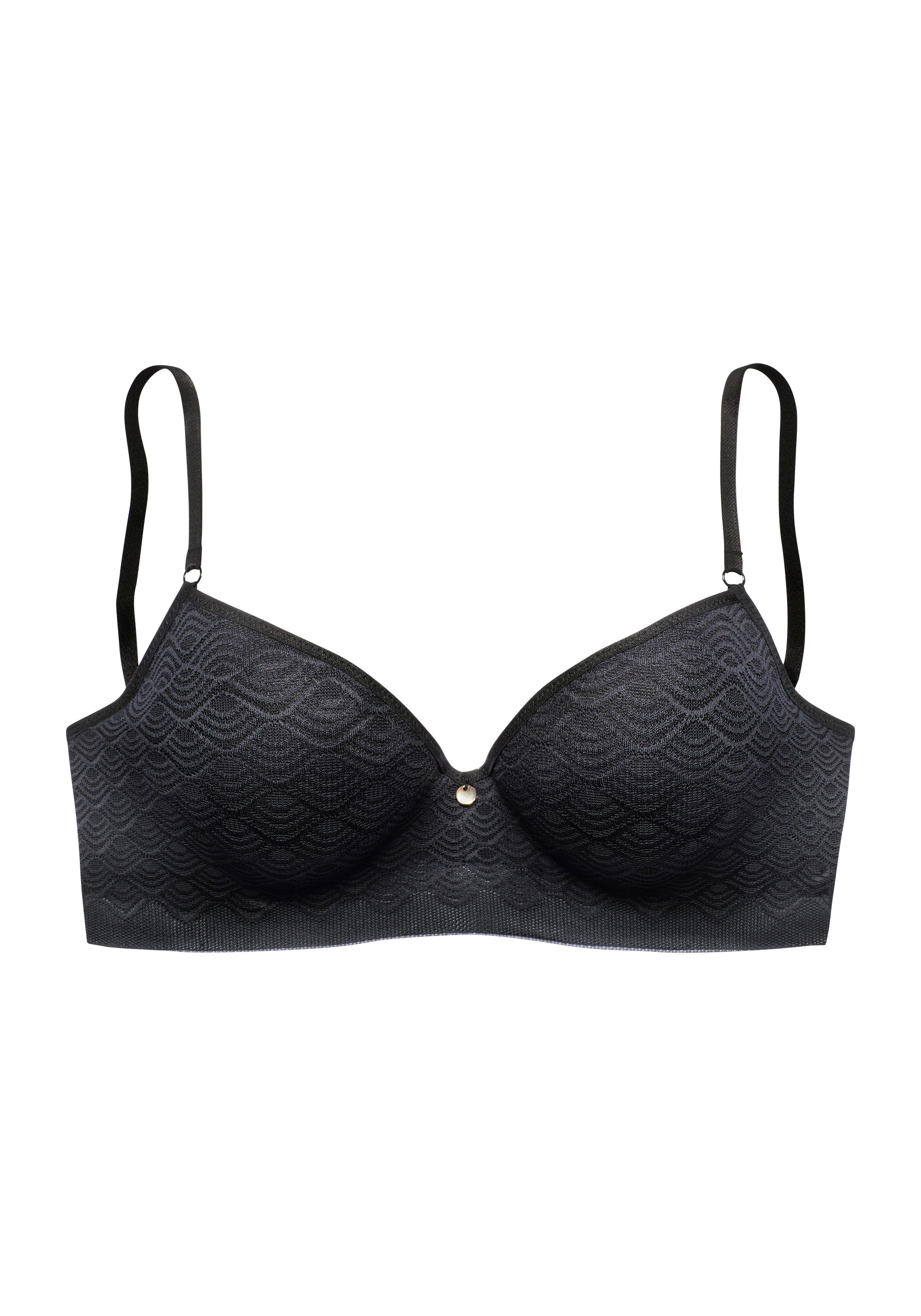 Lascana Push-up-bh met beugel in bandeau-vorm van kant met extra platte randen, lingerie