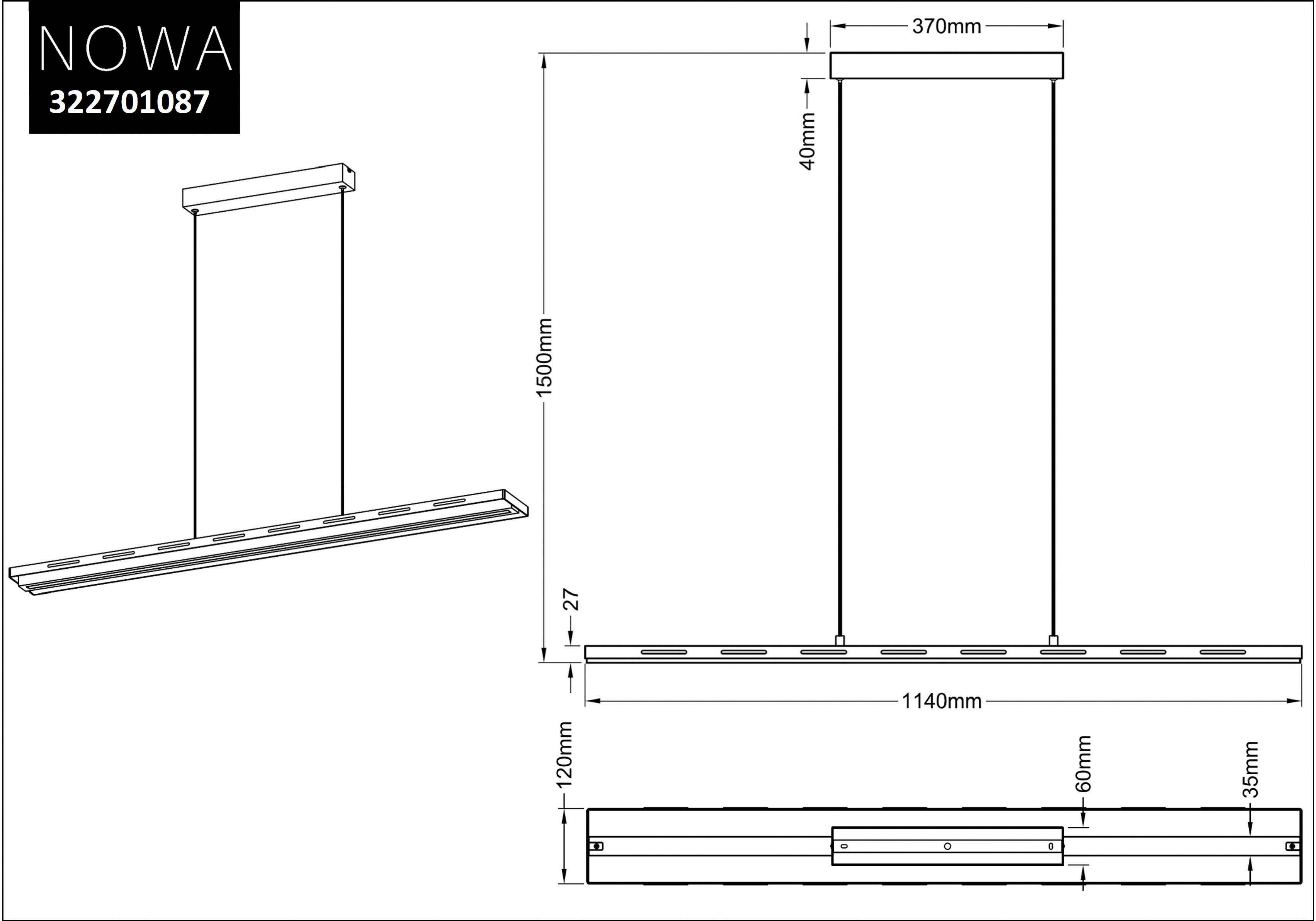 Home affaire Led-hanglamp Percht in hoogte verstelbaar, warmwit (1 stuk)