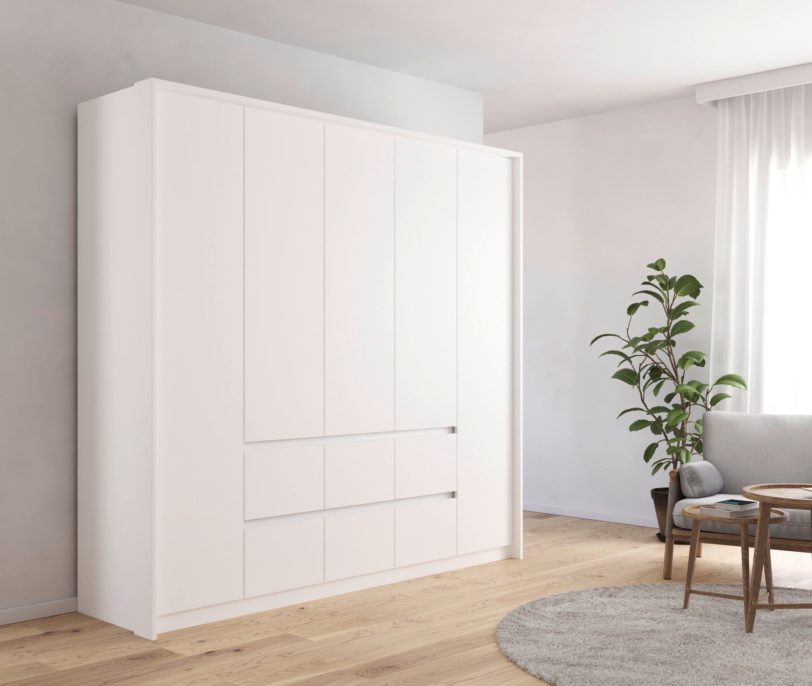 rauch Draaideurkast Mainz met passe-partout optioneel met verlichting, buitendeuren met push-to-openfunctie