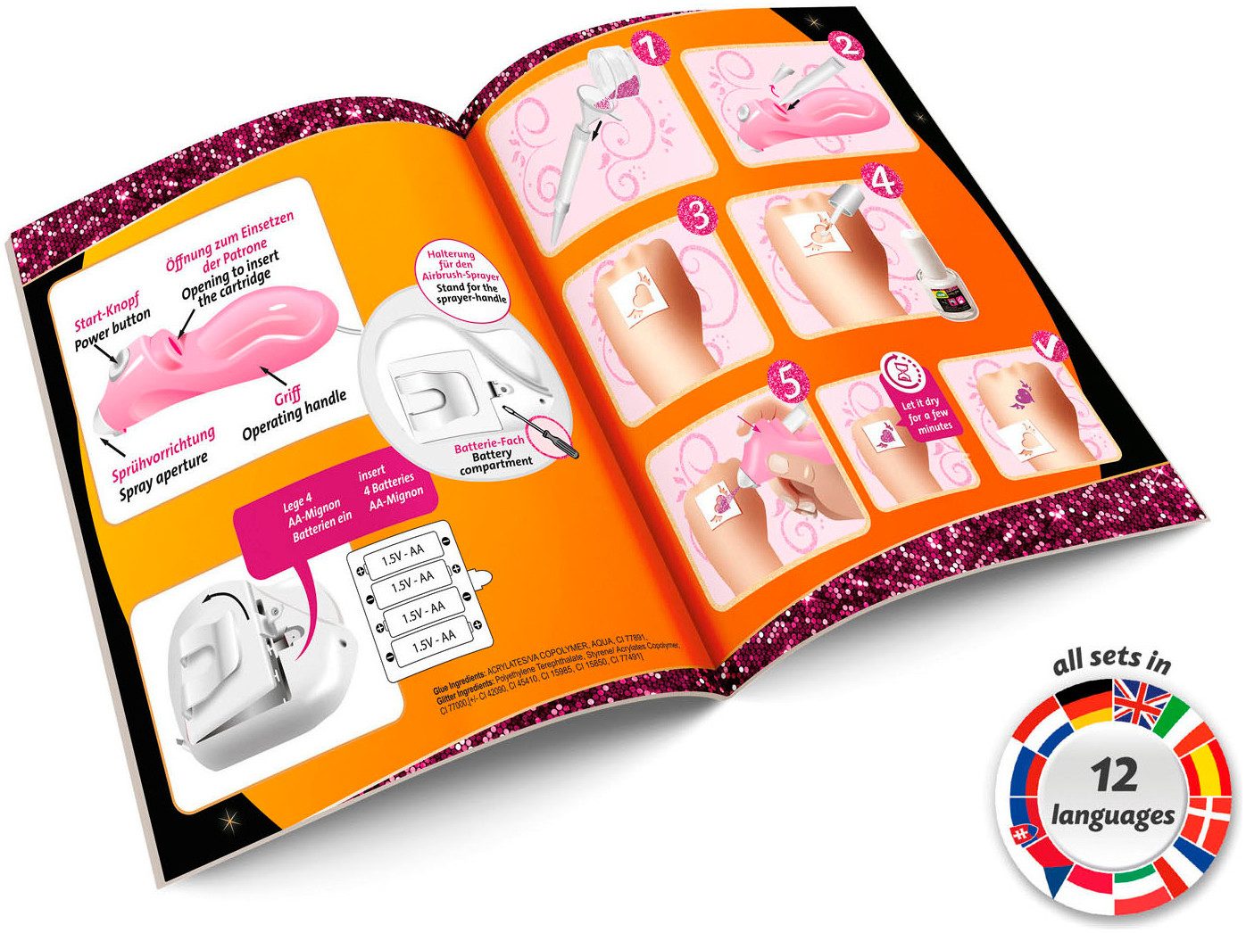 Lena® Knutselset Airbrush Tattoo Studio
