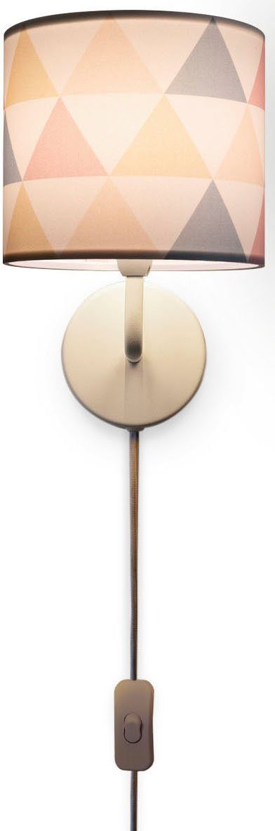 Paco Home Wandlamp Luca Delta Wandlamp lampenkap stof wandlamp driehoek kleurig textielkap E14