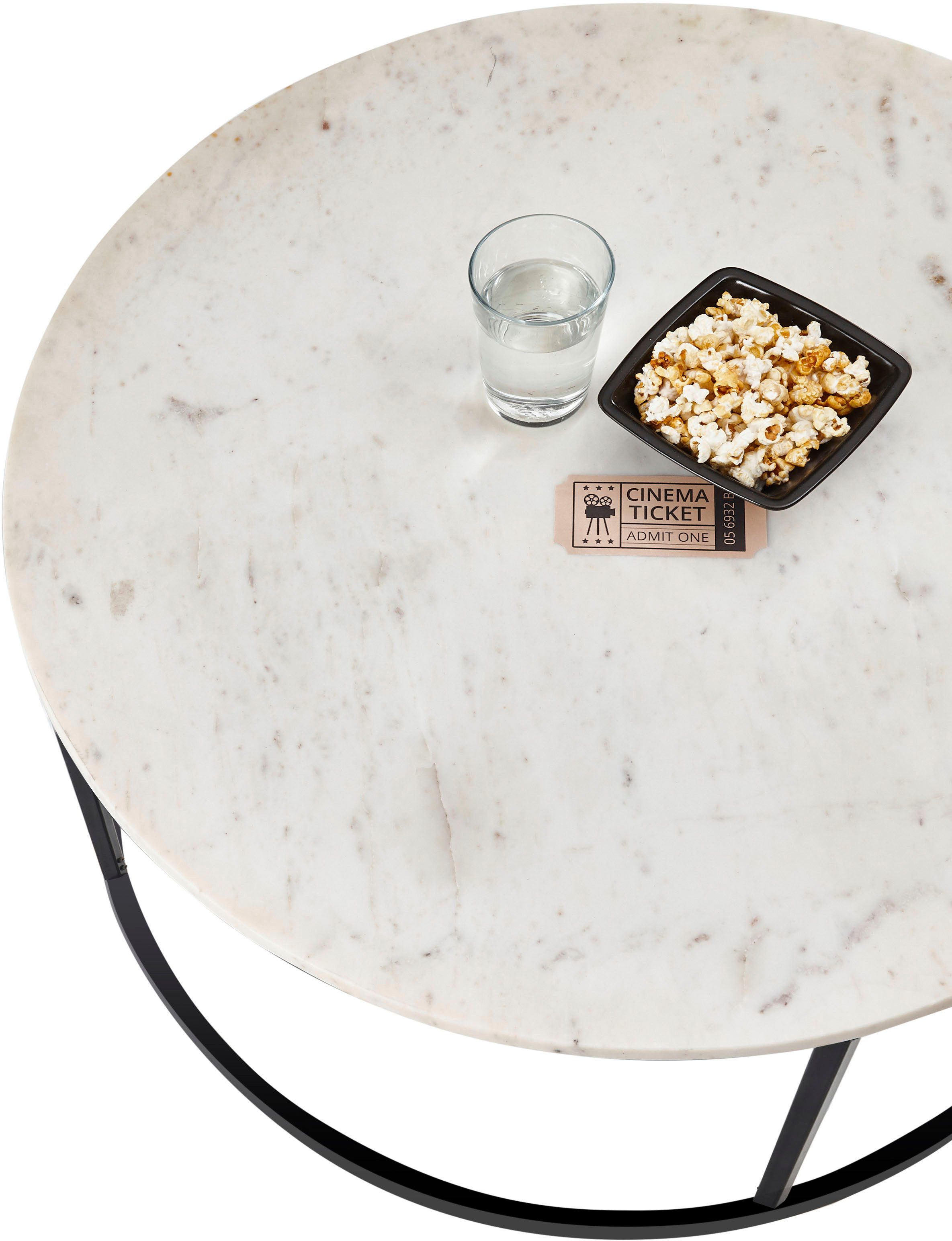 Stolkom Salontafel Belfort rond marmer, tafel in wit of zwart