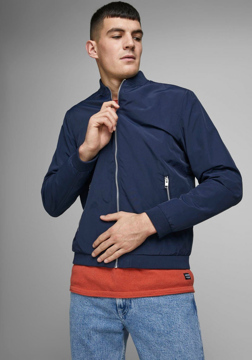 Jack & Jones Bomberjack JJERUSH heren tussenjacks maat S blauw