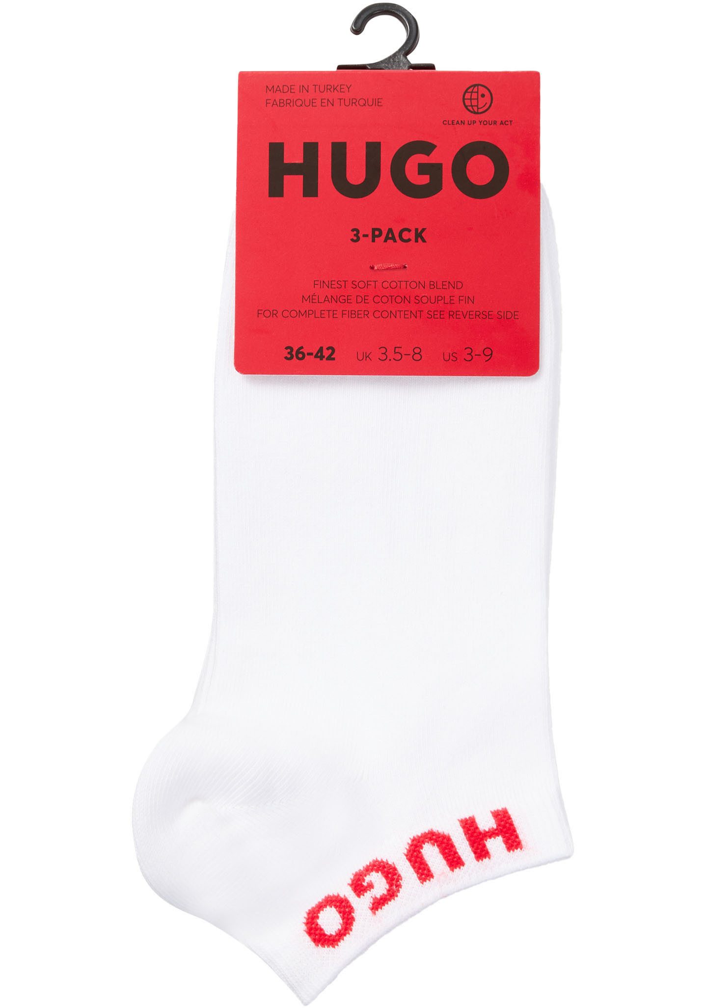 HUGO underwear Sokken 3P AS UNI CC W met contrasterende logo-opdruk (3 paar, Set van 3)