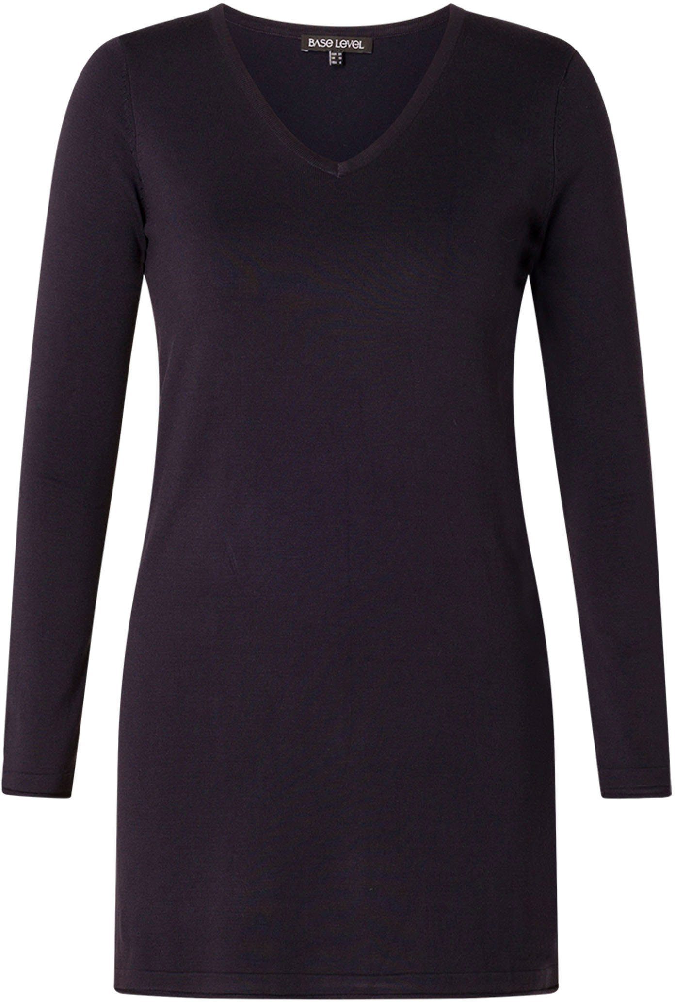Base Level Curvy Trui met V-hals BAS-ANINE-LONG Fijntricotkwaliteit