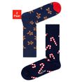 happy socks sokken gingerbread and candy (2 paar) blauw