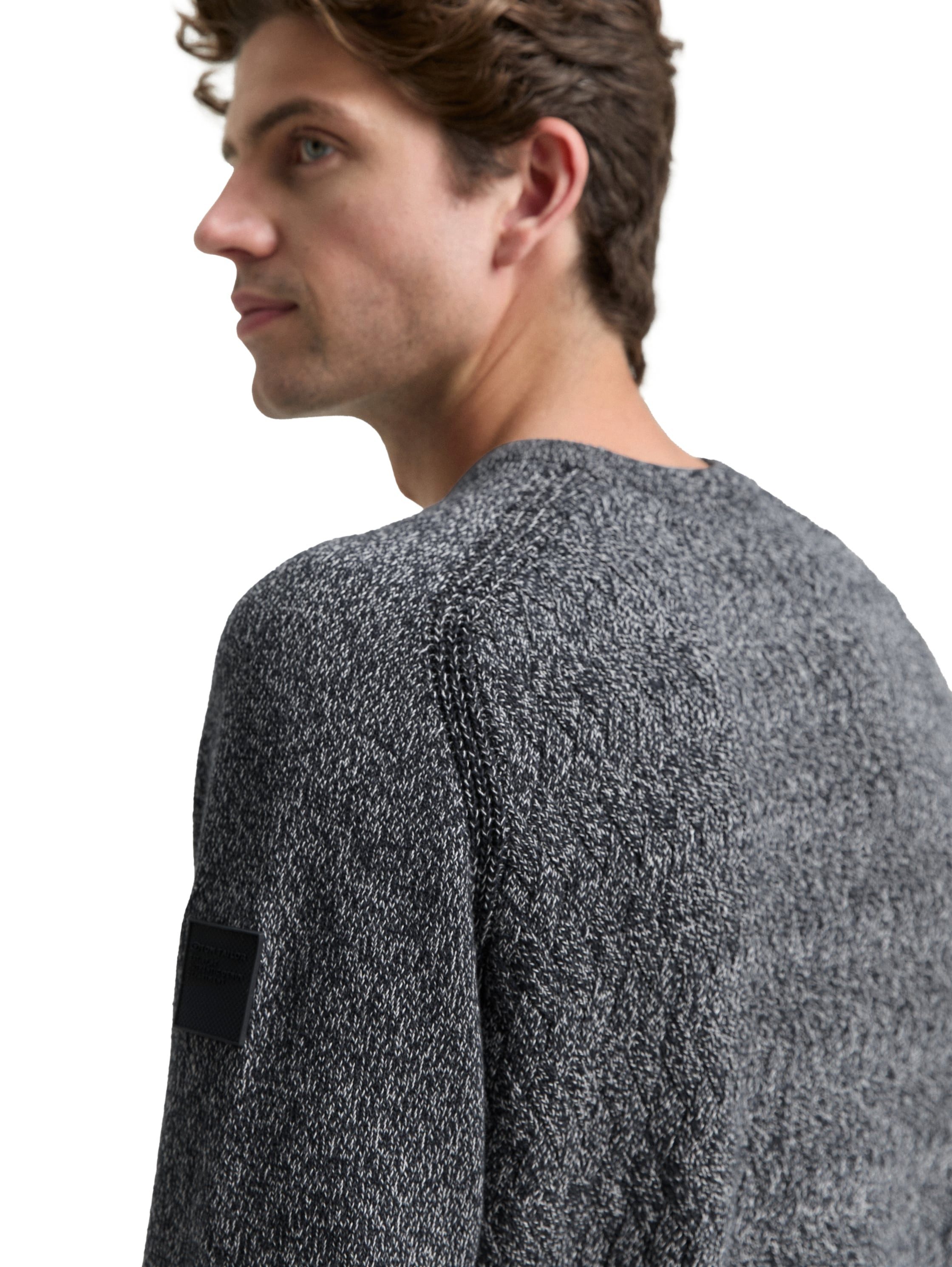 Tom Tailor Gebreide trui met logo borduursel op de arm