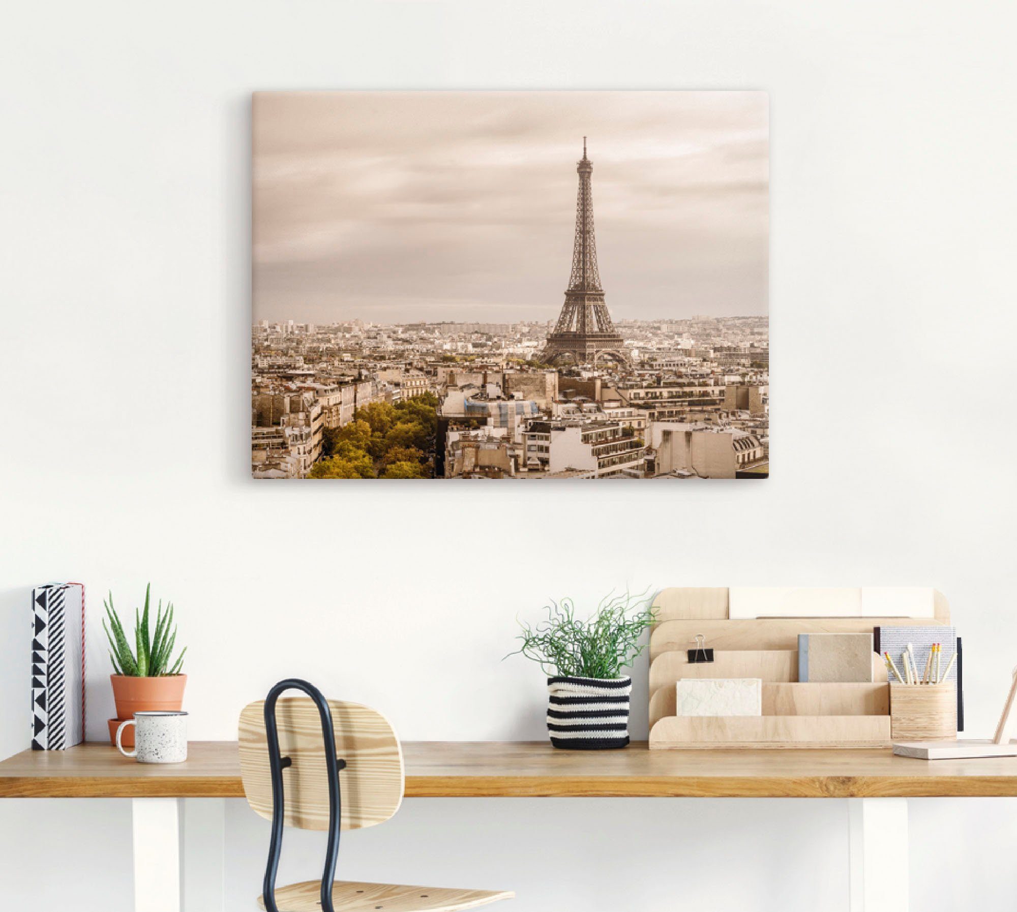 Artland Artprint Parijs Eiffeltoren I als artprint van aluminium, artprint op linnen, muursticker, verschillende maten