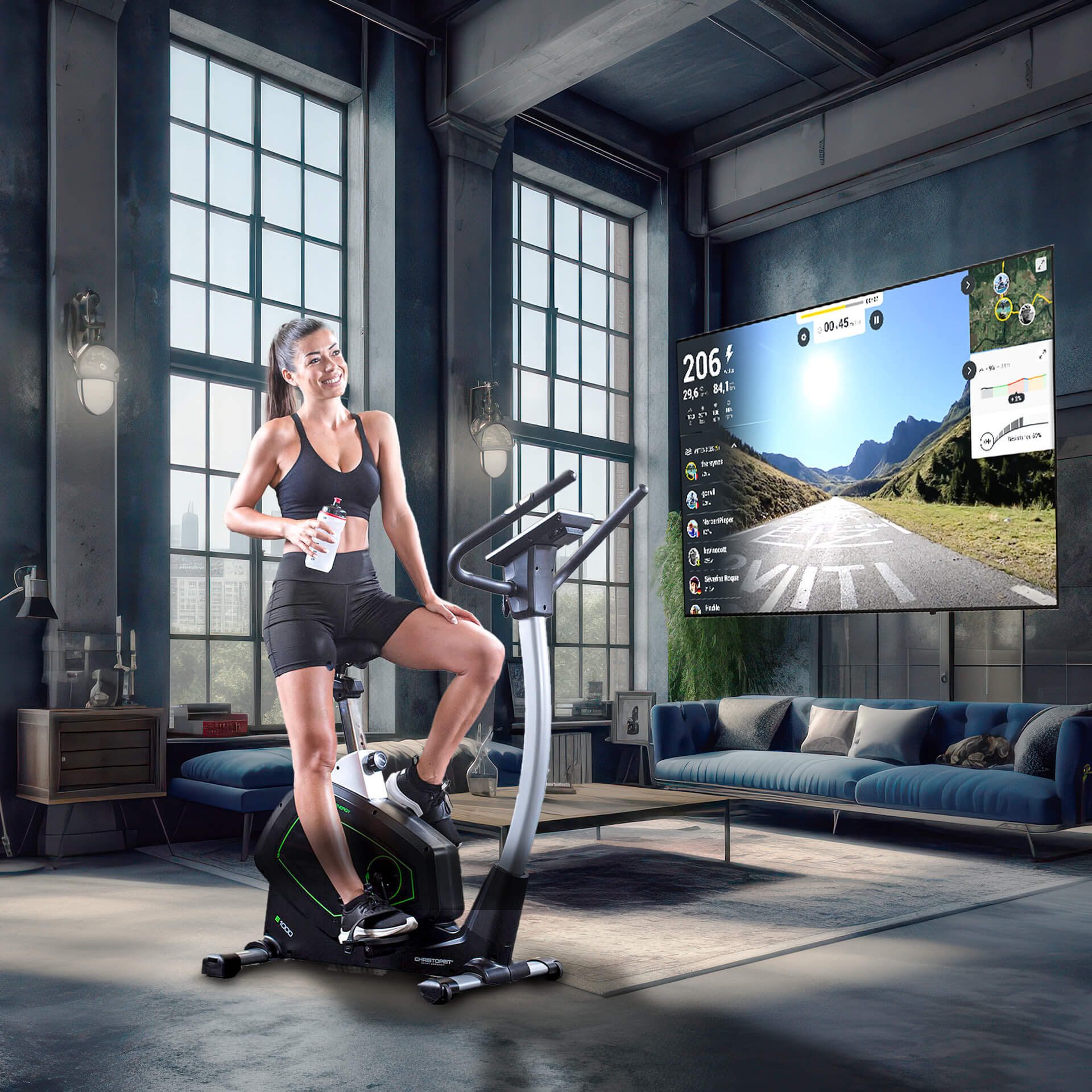Christopeit Sport® Ergometer Eco 1000 Swinggewicht ca. 10 kg, 24 weerstandsniveaus