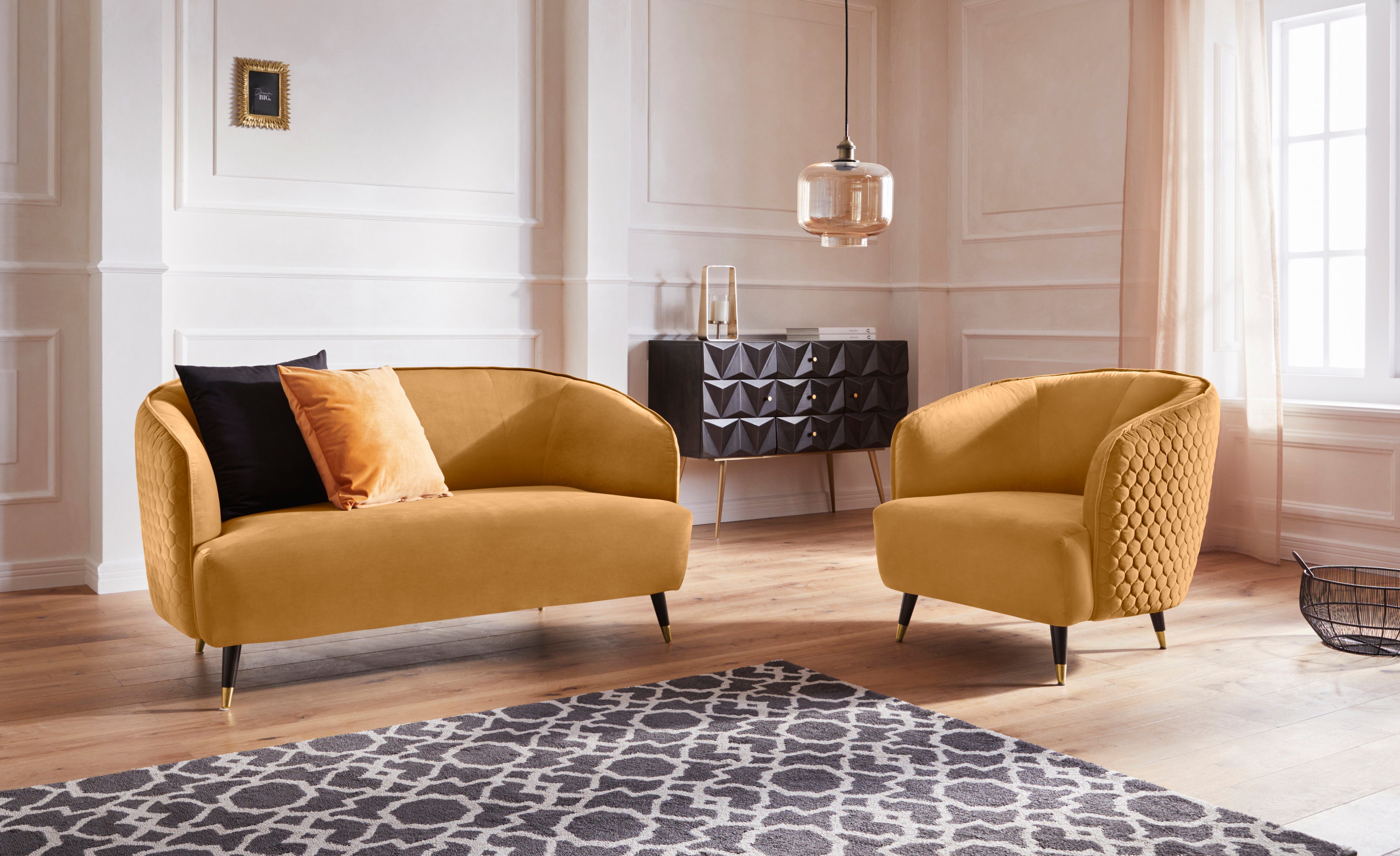 Guido Maria Kretschmer Home&Living 2-zitsbank Oradea met elegante stiksels op achterzijde van de rugleuning