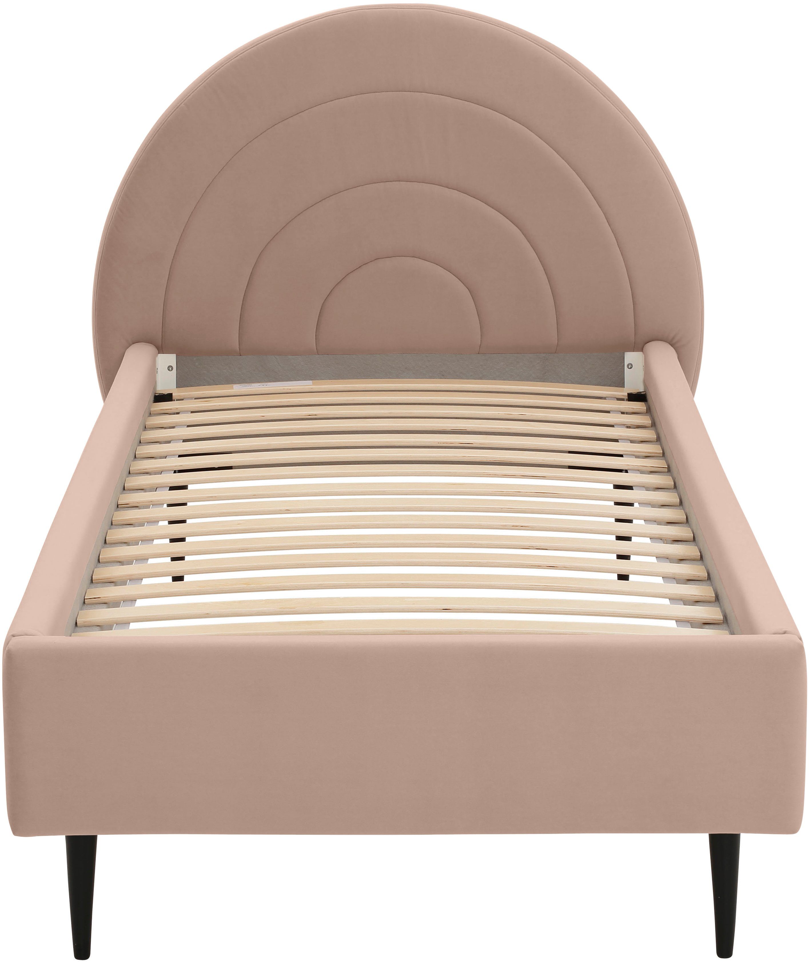 Lüttenhütt Gestoffeerd bed Femmy prettig bekleed hoofdbord met decoratief regenboogmotief