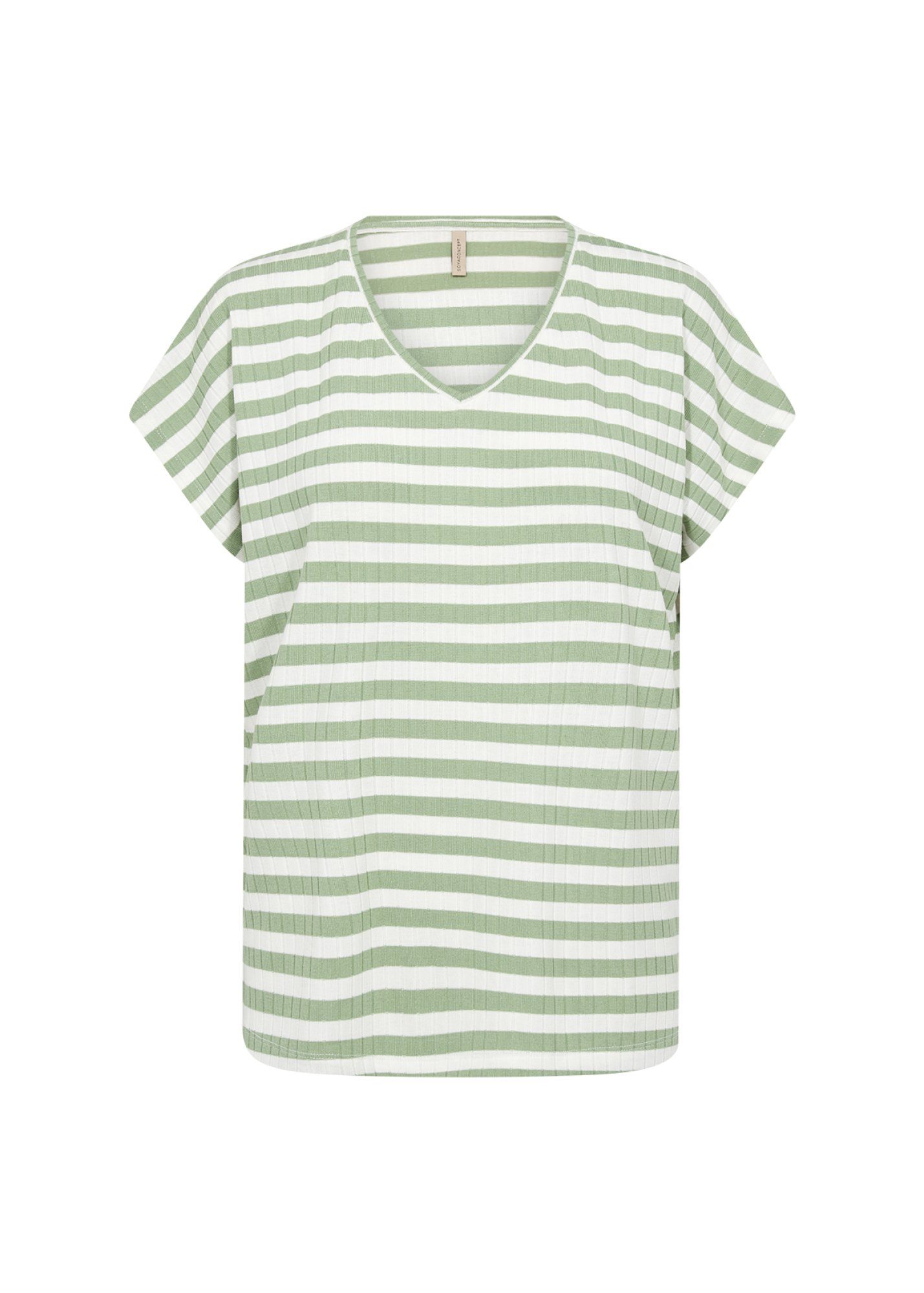 soyaconcept Shirt met korte mouwen SC-KAIZA 3 T-shirt, basic met V-hals en streeplook