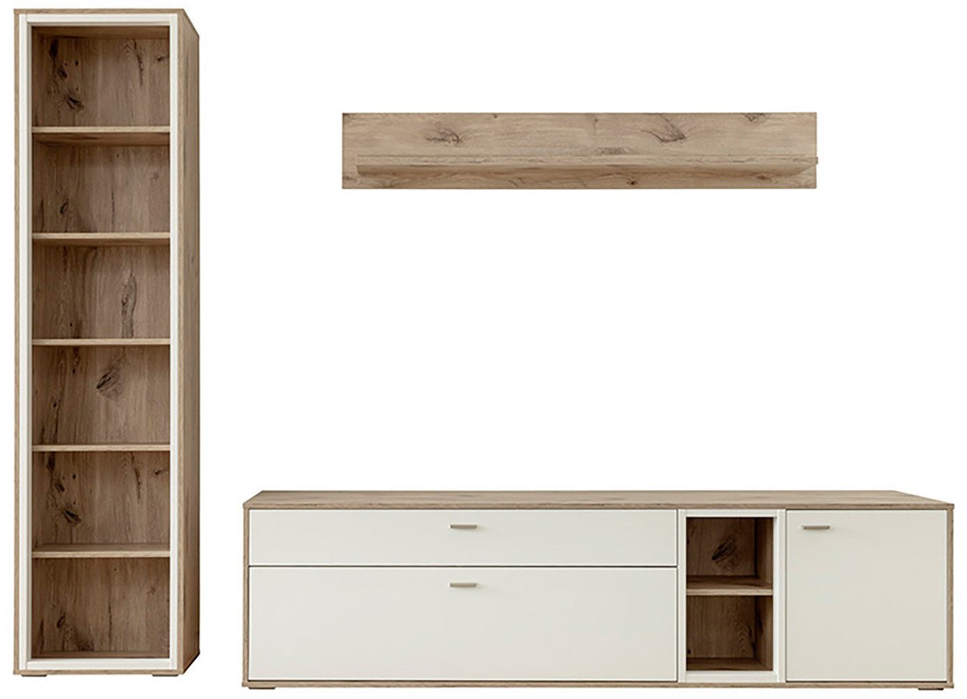 MCA furniture Wandmeubel SANTERNO Woonkamer set (3-delig), deuren & lades gedempt, breedte 264 cm (complete set, 3-delig)