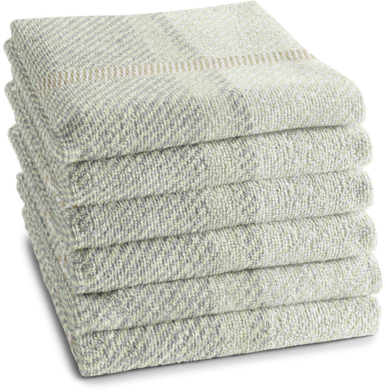 DDDDD Theedoek Madras Keukenhanddoek van zachte frotté, 50 x 55 cm (set, 6-delig)