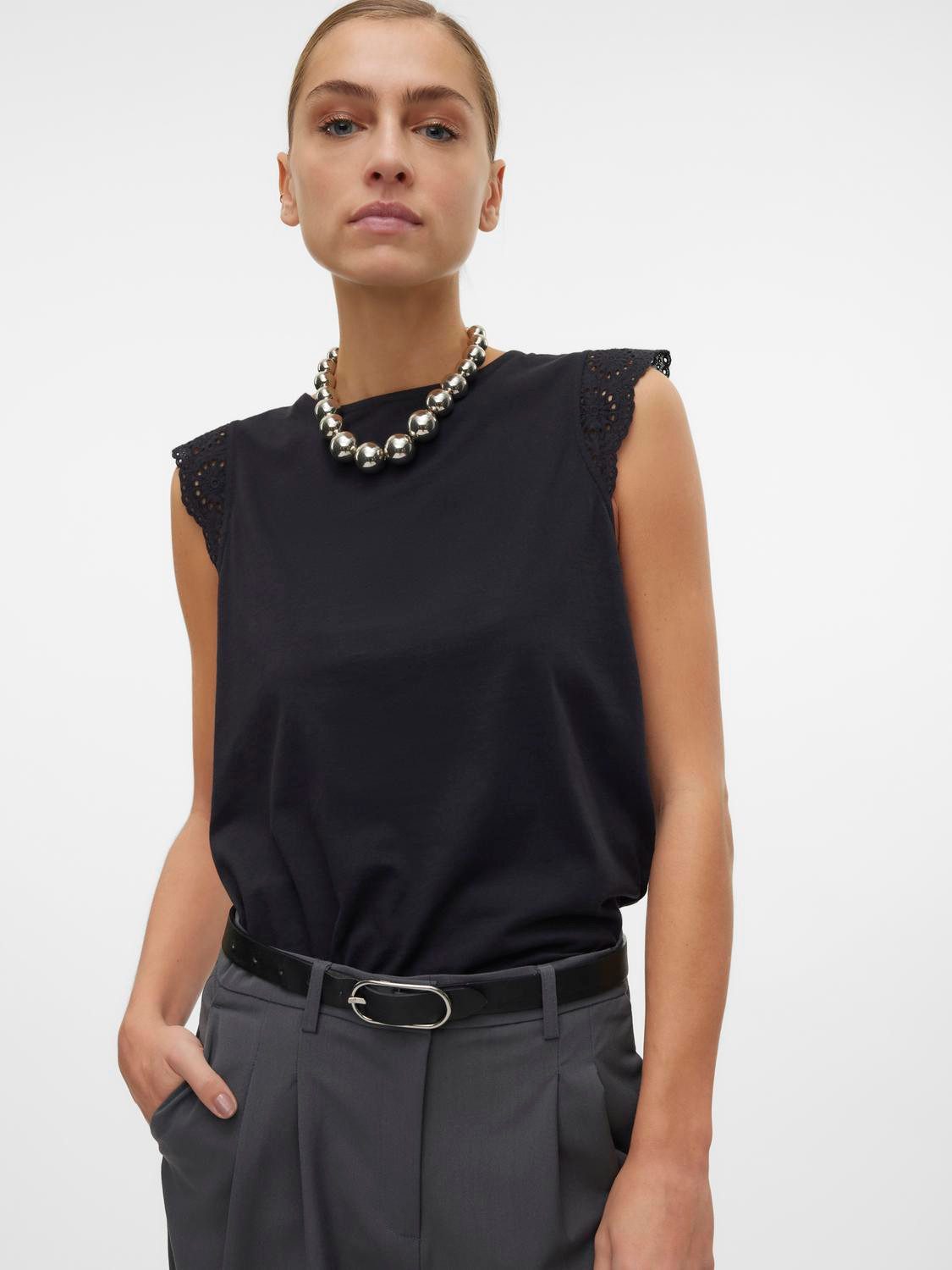 Vero Moda T-shirt VMEMILY SL GATHERING TOP JRS NOOS
