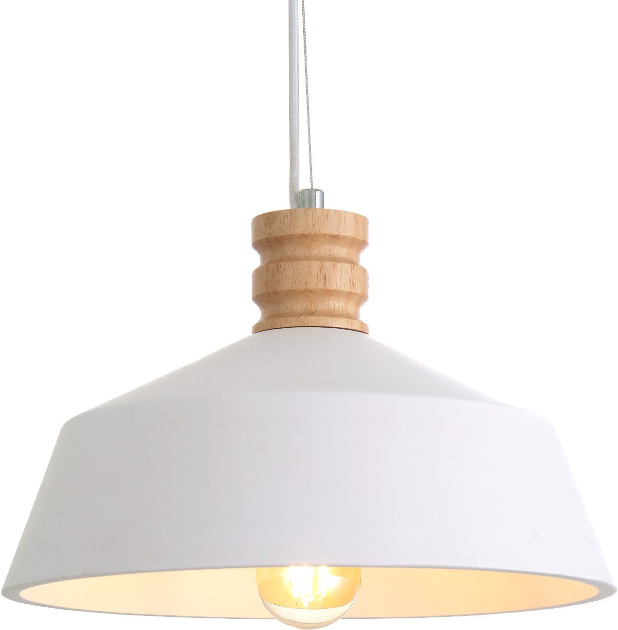 Paco Home Hanglamp Kotter Led, E27, lamp voor woonkamer eetkamer keuken, in hoogte verstelbaar