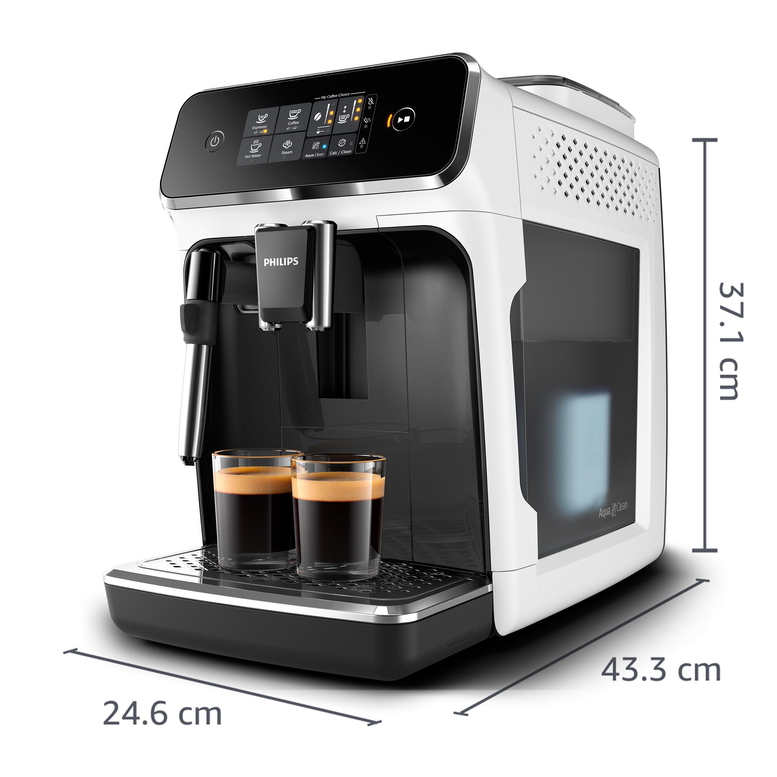 Philips Volautomatisch koffiezetapparaat 2200 Serie EP2220/10 Pannarello, voor 2 koffiespecialiteiten en verstelbare aromasterkte, matzwart