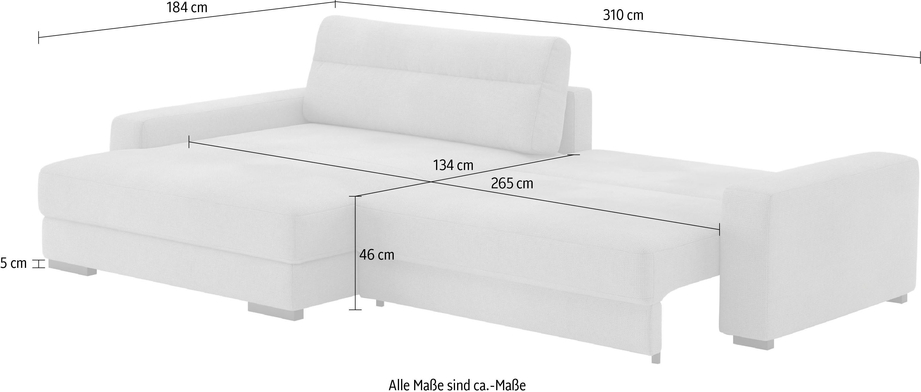 Mr. Couch Hoekbank Marcello L-vorm inclusief easybett en bedlade