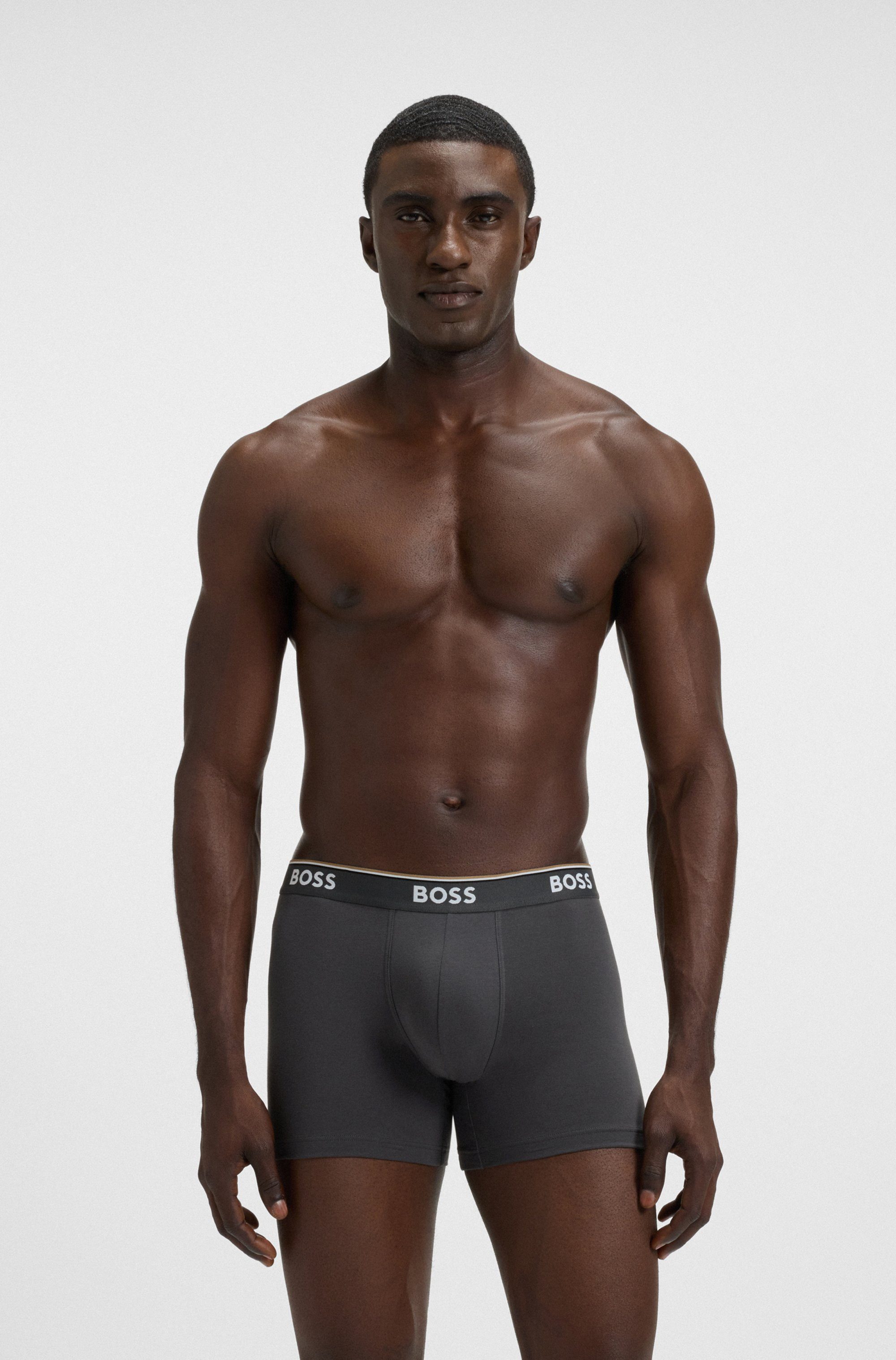 BOSS Lange boxershort BRIEF 3 PACK met in kleur bijpassende weefband (3 stuks)