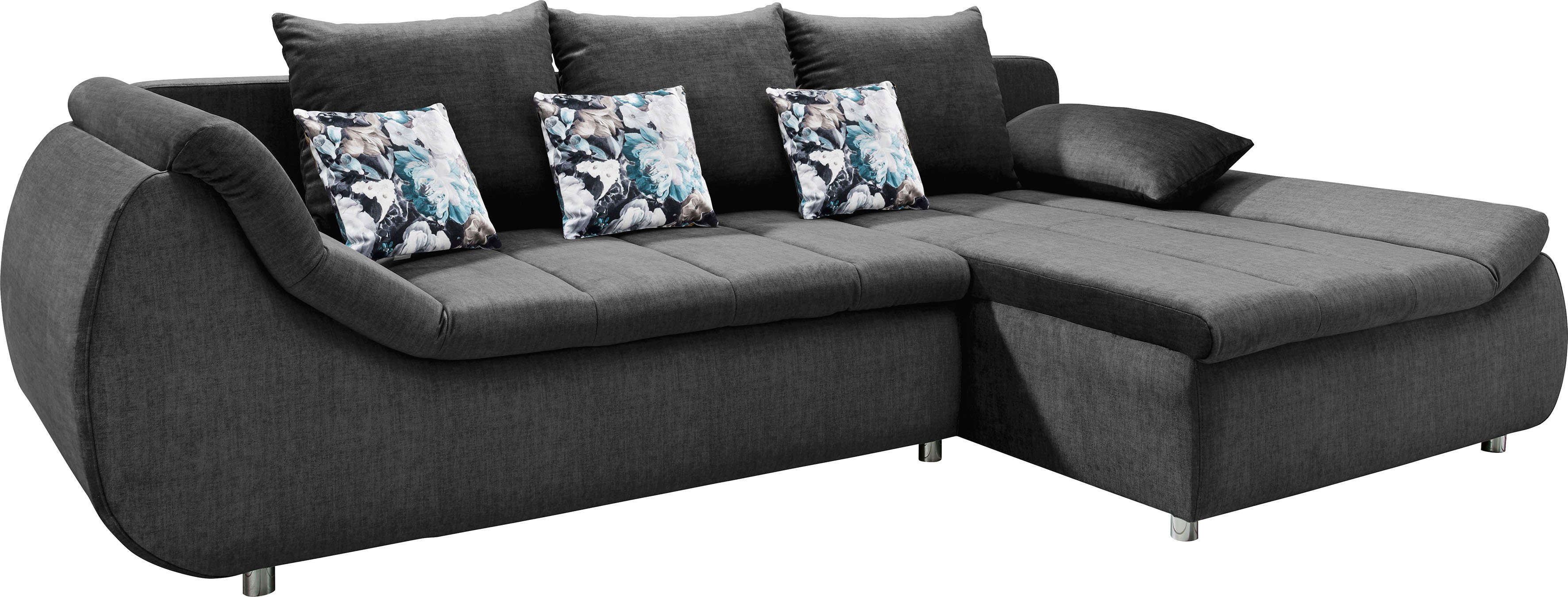 INOSIGN Hoekbank Imola elegant en modern, actuele stiksels in de zitting, comfortabel, L-vorm