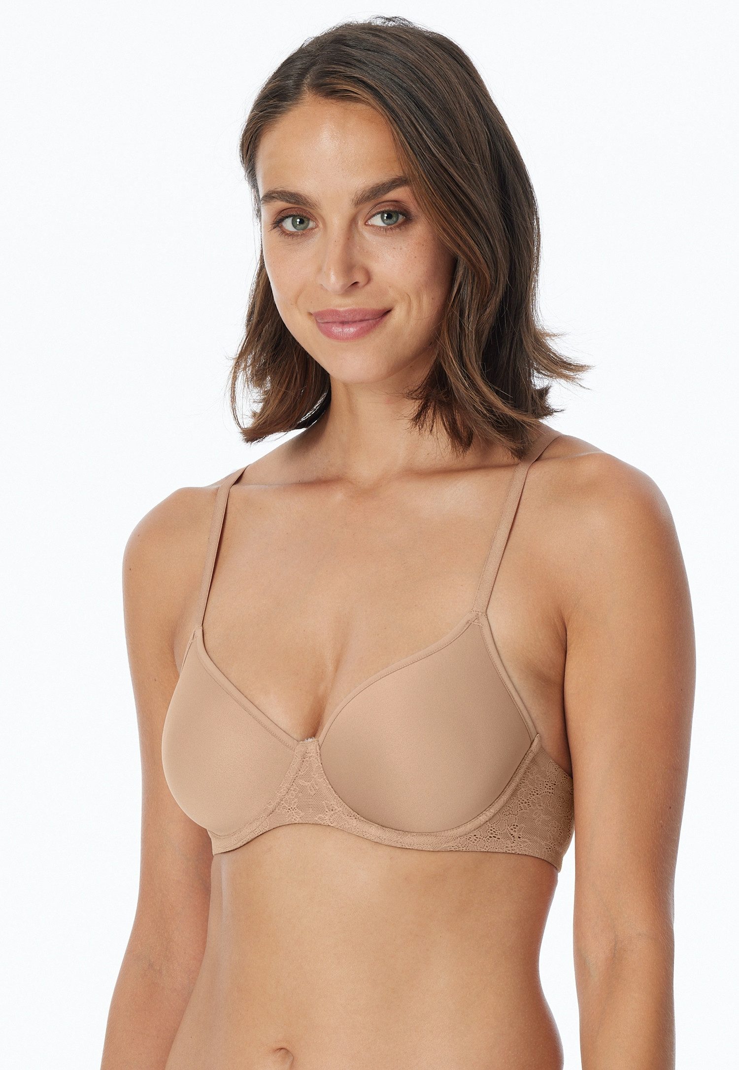 Schiesser Bh met steuncups Air met fijne, elastische microkwaliteit dames voorgevormde bh's maat 90 B bruin