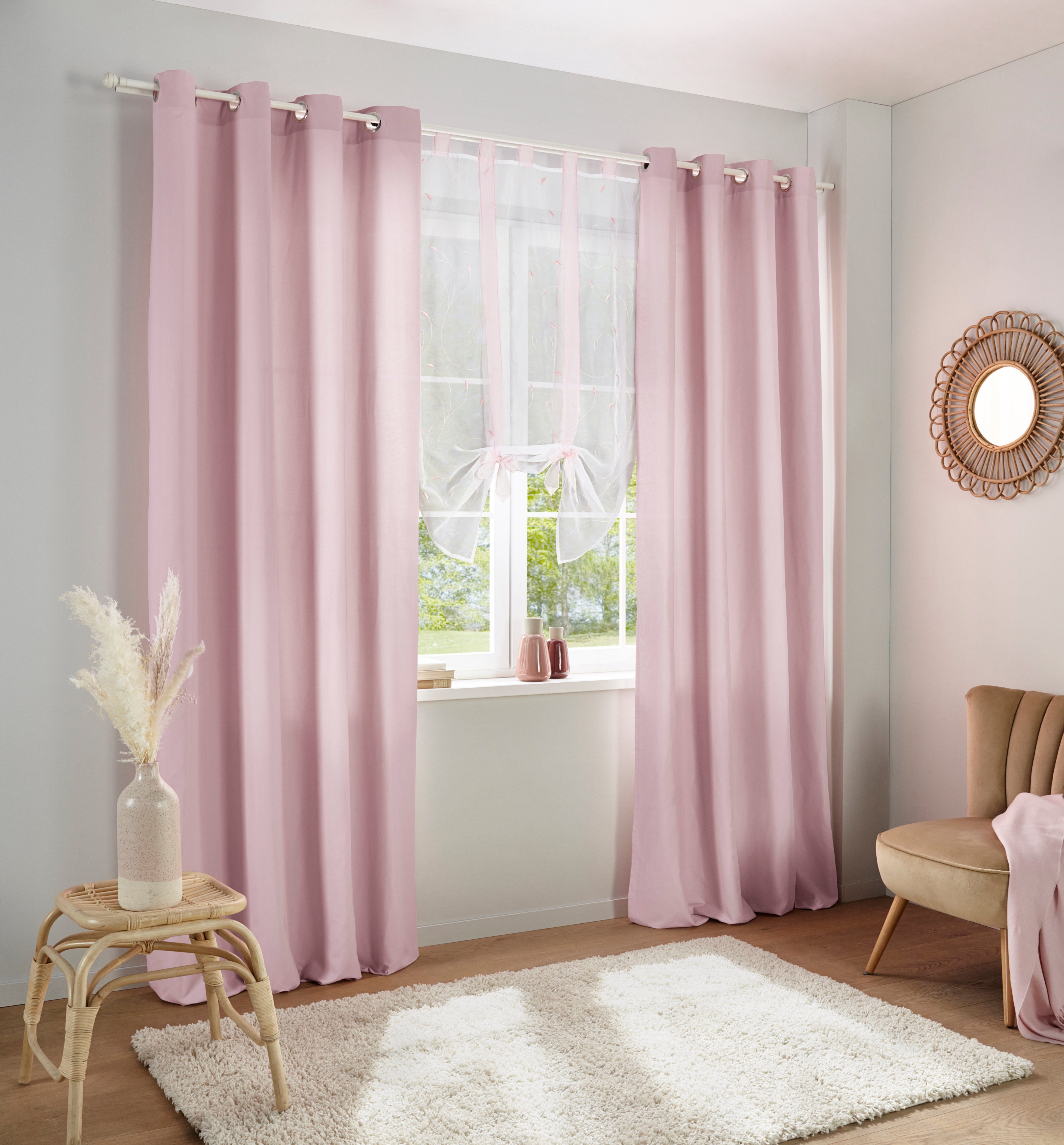 Home affaire Gordijn Parry set van 2, ondoorzichtig, monochroom, basic (2 stuks)