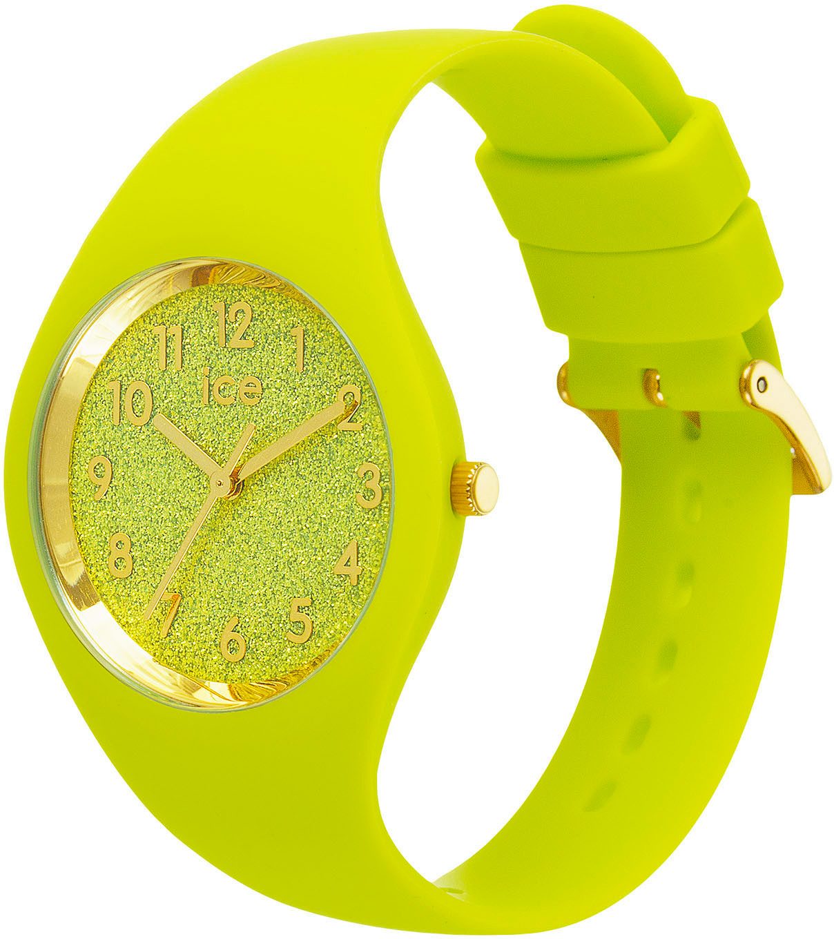 ice-watch Kwartshorloge ICE glitter - Neon lime - Small - 3H, 021225 Armbanduhr, dameshorloge, siliconen band, tot 10 bar waterdicht