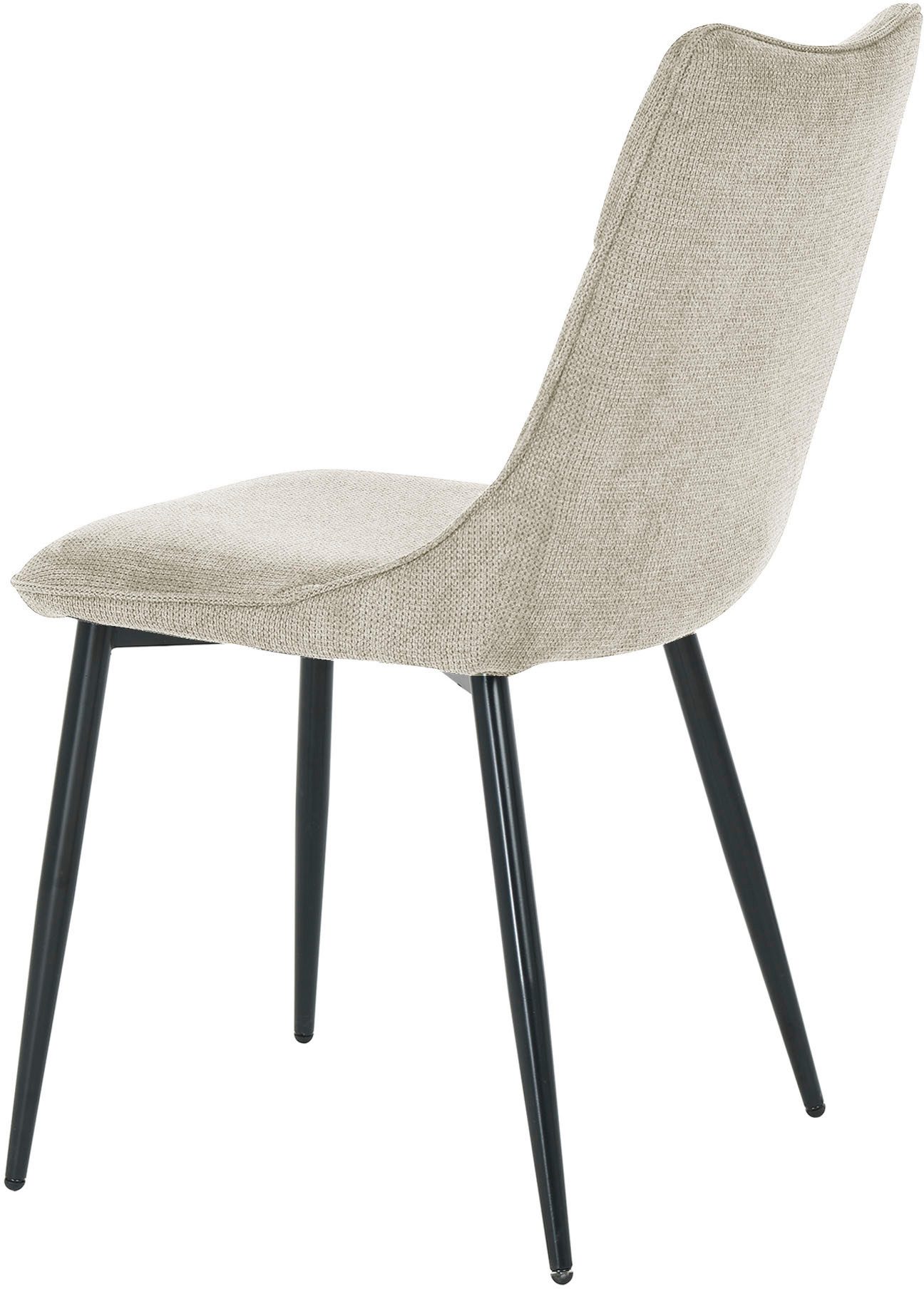 byLIVING Eetkamerstoel Carlo (2-stuks set) Frame van metaal zwart, keukenstoel, geweven stofbekleding, diverse kleuren (set)