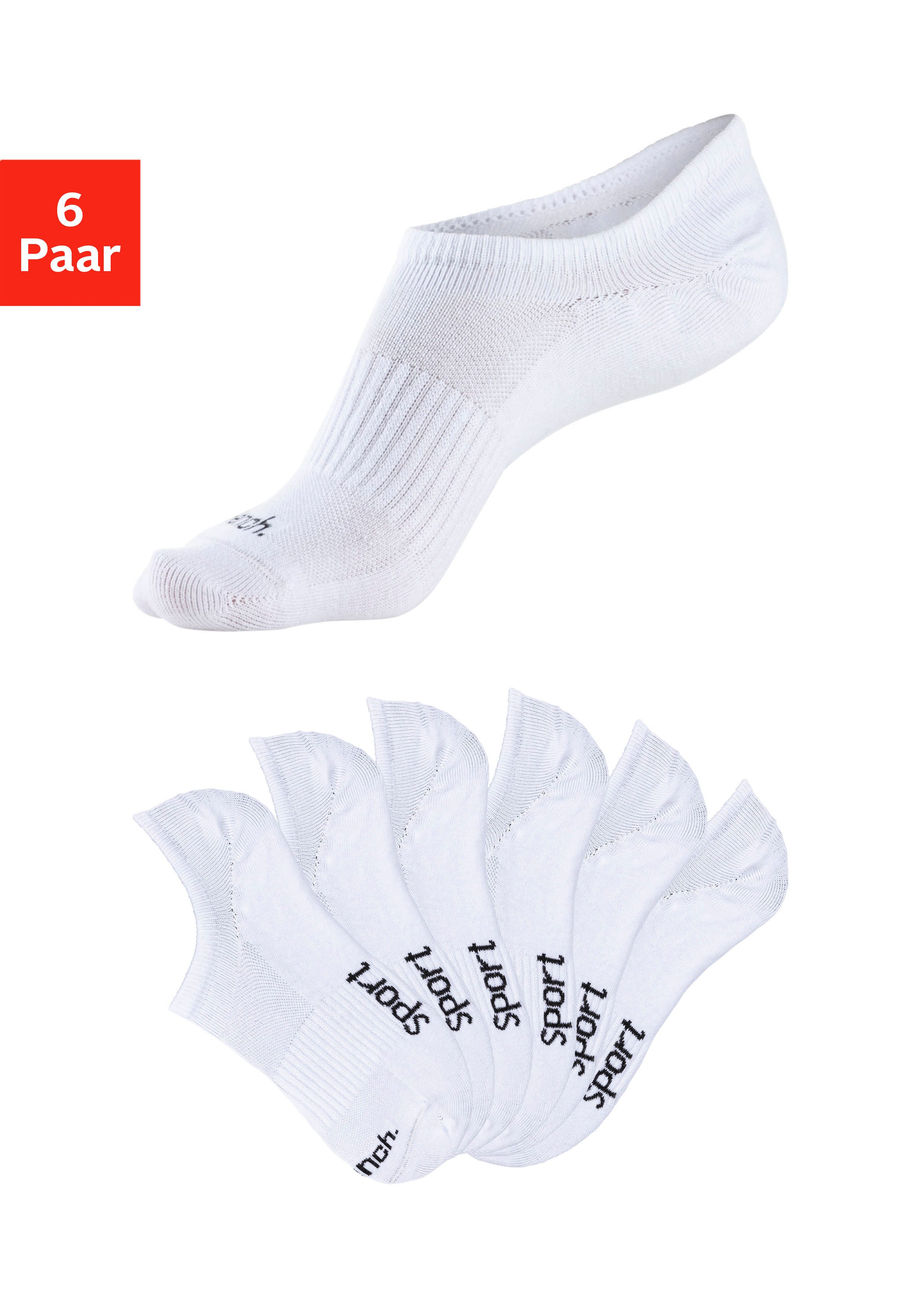 Bench. Sneakersokken Invisible niet zichtbaar in sneakers (set, 6 paar) heren sokken maat 43-46 wit