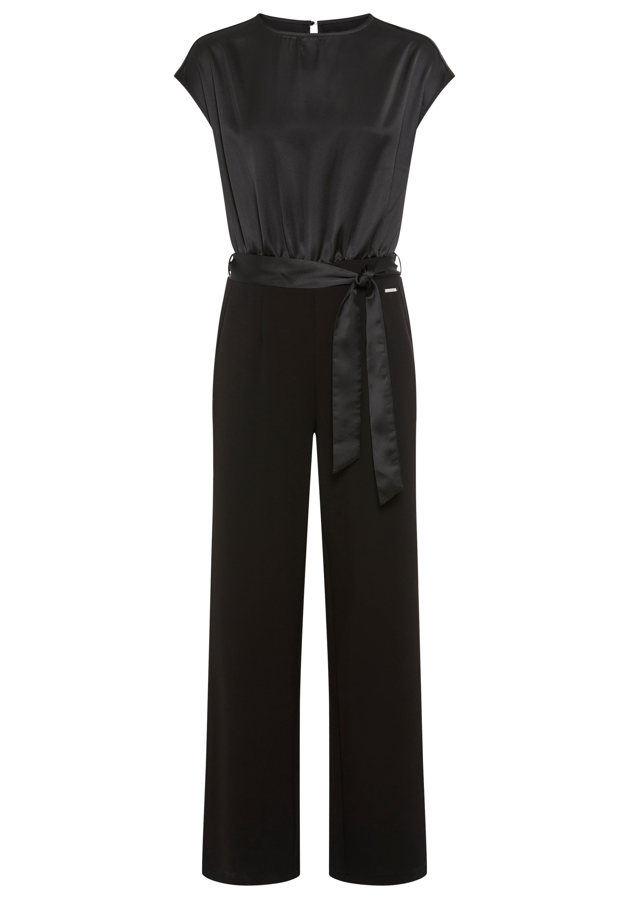 Laura Scott Jumpsuit van glanzend satijn met comfortabele jersey broek - nieuwe collectie