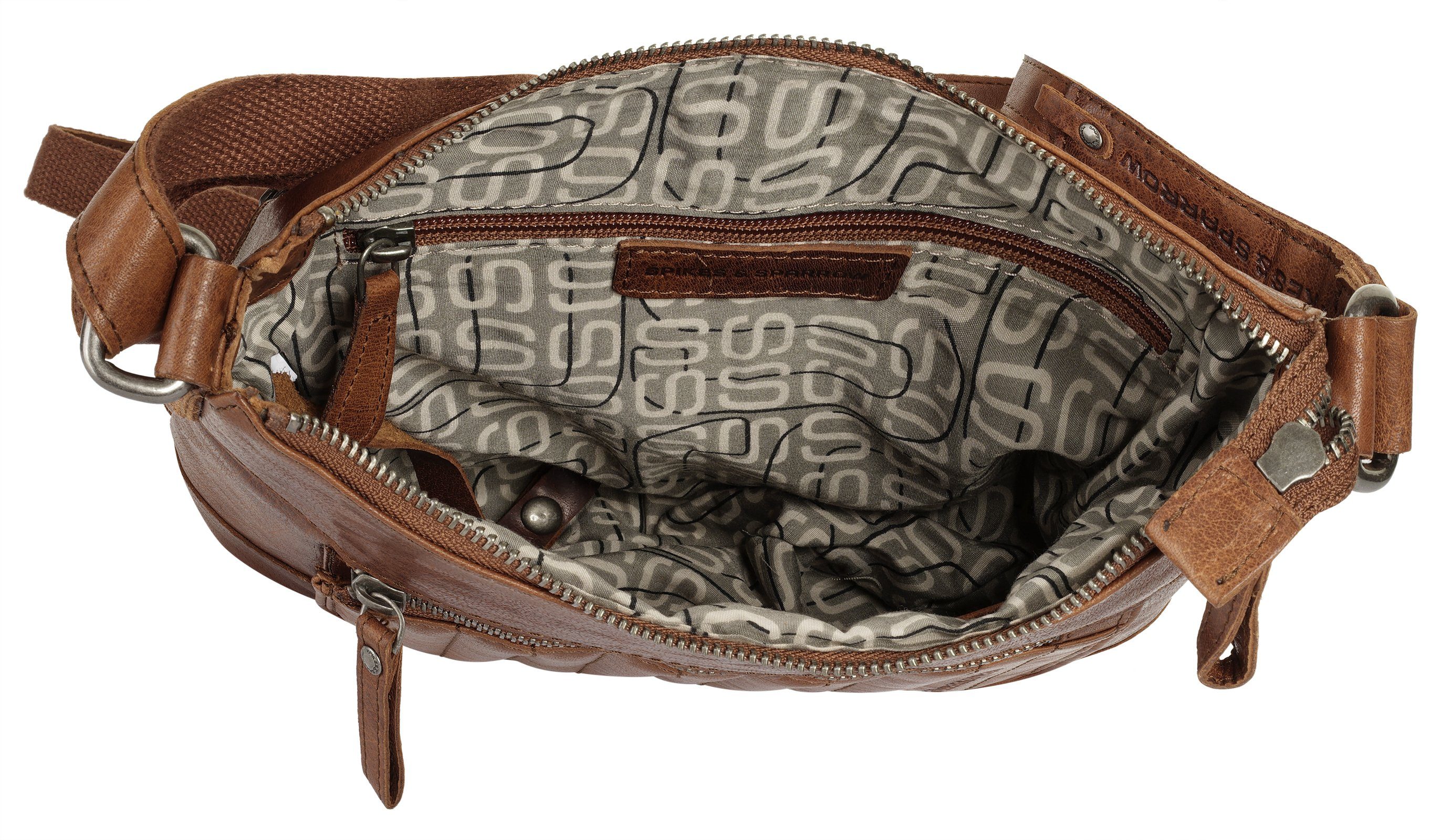 Spikes & Sparrow Schoudertas echt leder
