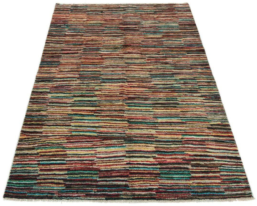 morgenland Wollen kleed Strepen Multicolore 181 x 124 cm Handgeknoopt