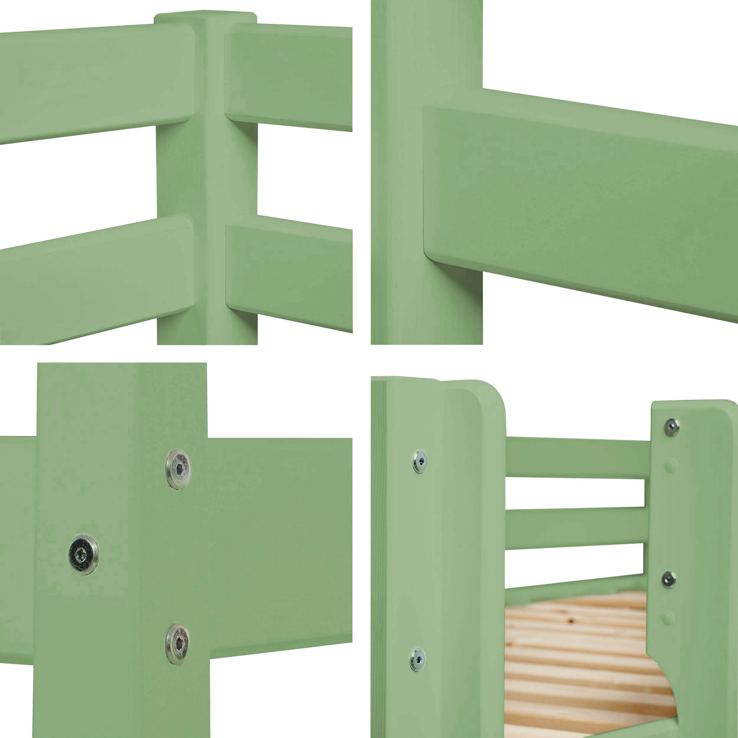 Hoppekids Stapelbed Eco comfort kinderbed 90x200 of 70x160 van massief hout in 4 kleuren