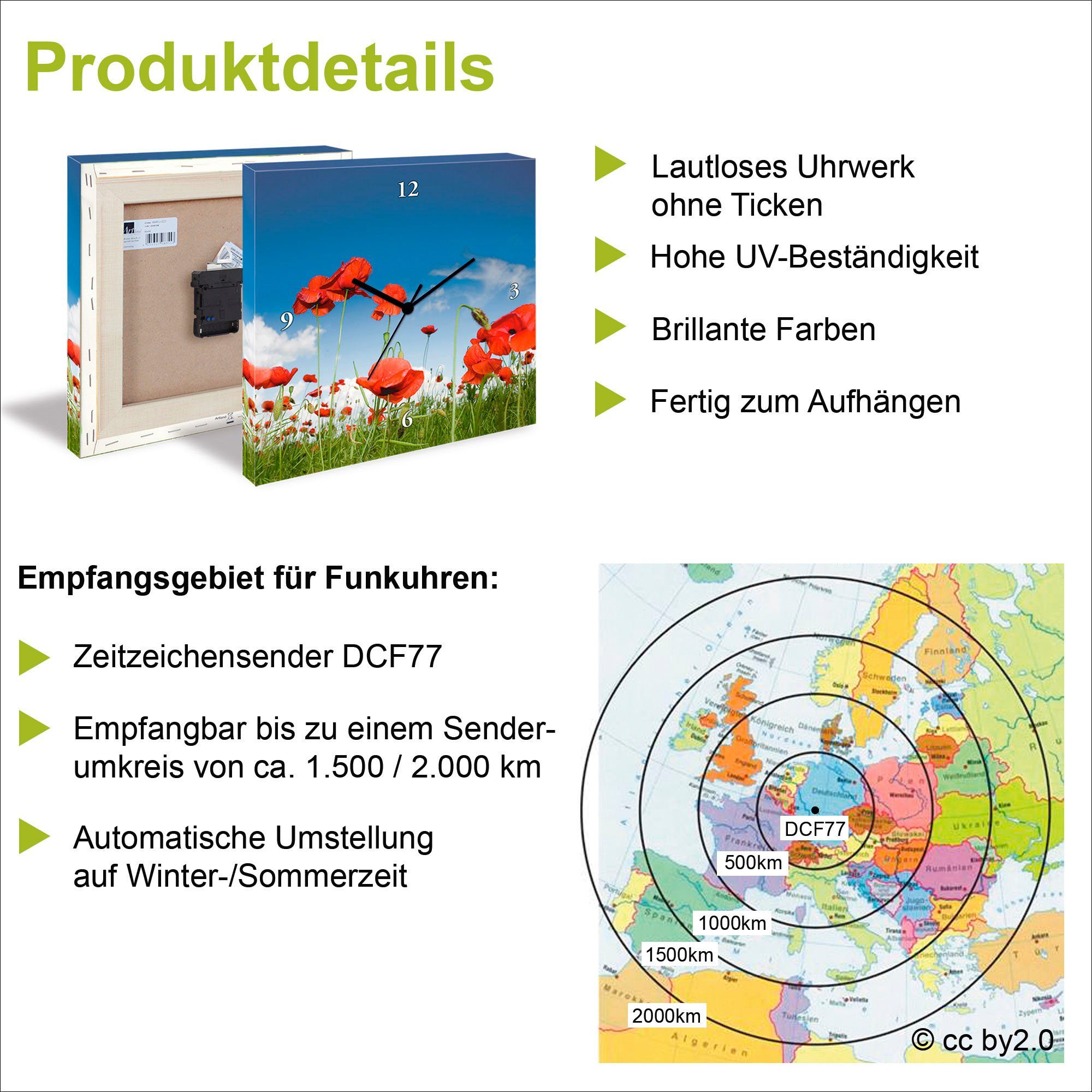 Artland Wandklok Mooie golf - abstract optioneel verkrijgbaar met kwarts- of radiografisch uurwerk, geruisloos zonder tikkend geluid