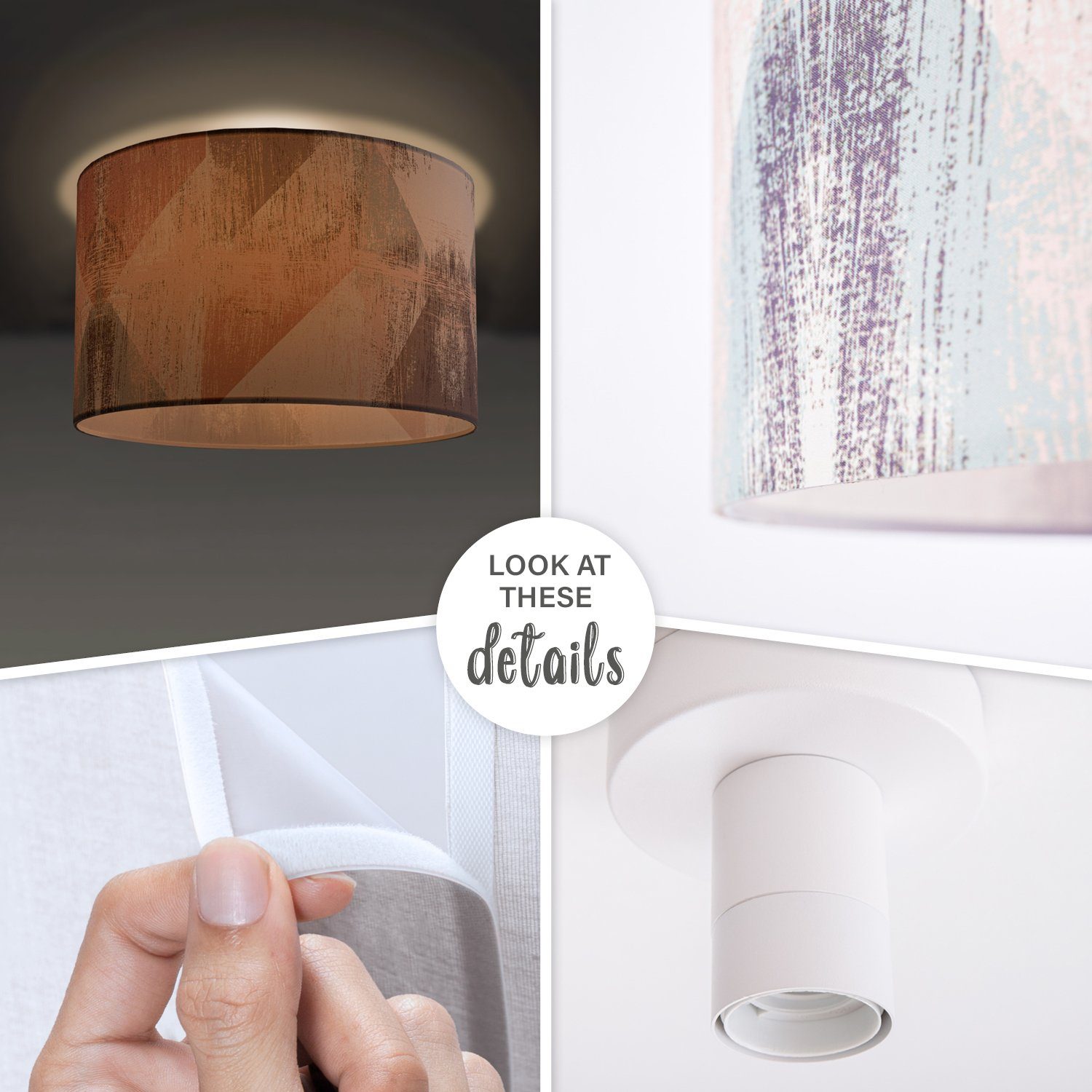 Paco Home Plafondlamp Mero 102 Plafondlamp woonkamer slaapkamer hanglamp pastel vintage E27