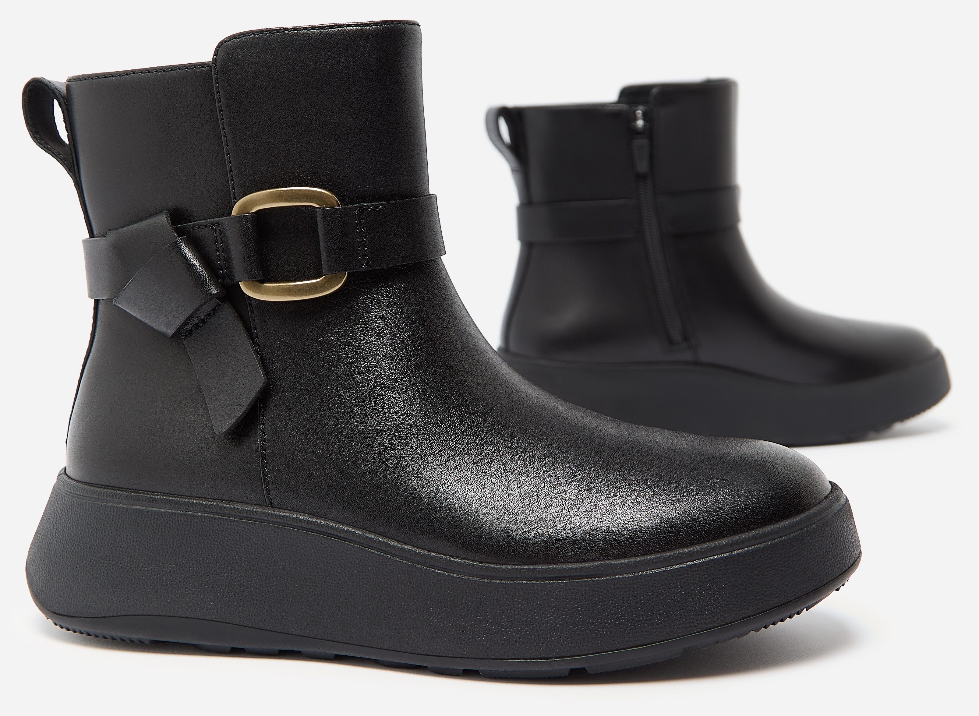 Fitflop Plateaulaarsjes F-MODE SQUARE-RING Boots, chunky boots met plateauzool
