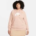 nike sportswear hoodie essential womens hoodie (plus size) roze