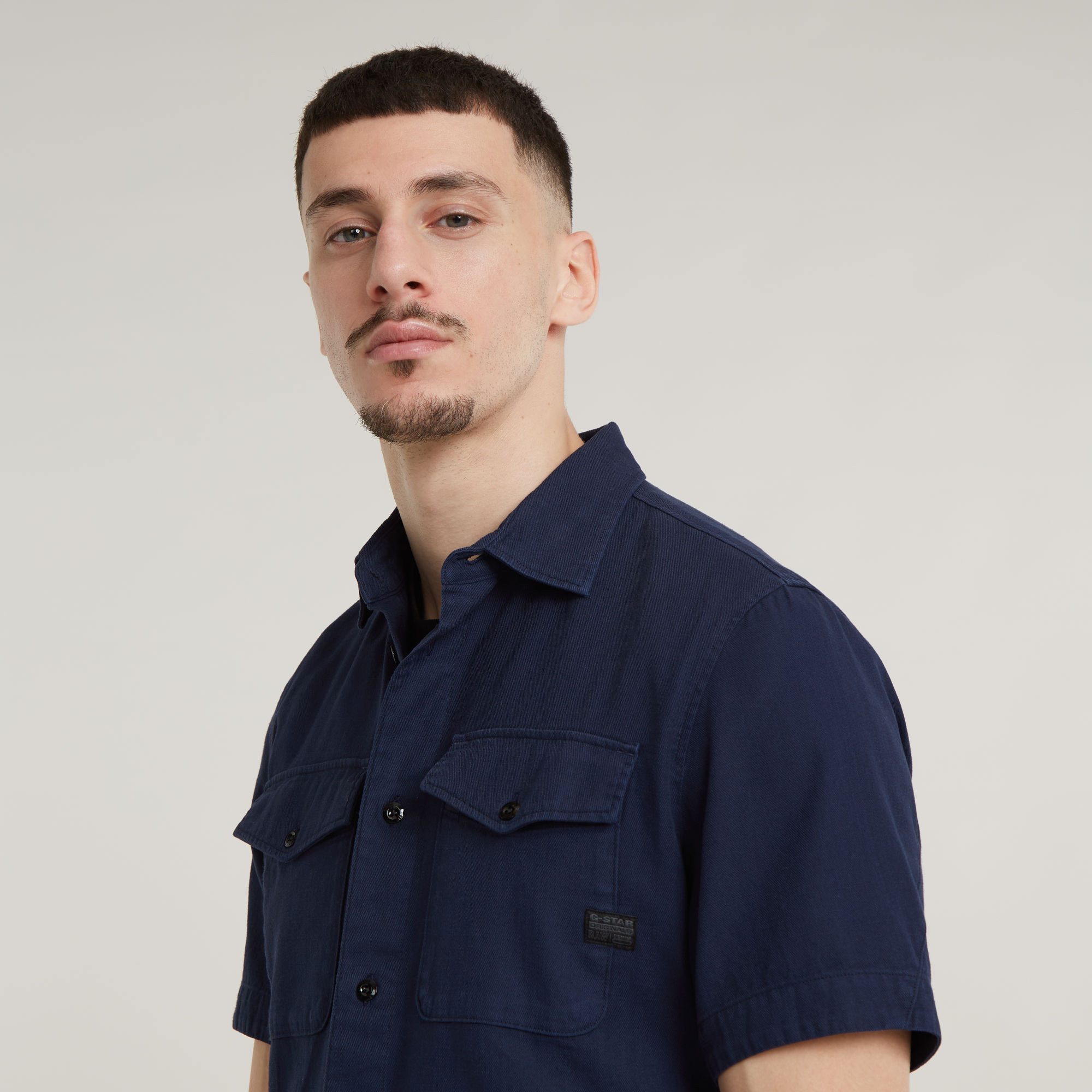 G-Star RAW Overhemd met korte mouwen Marine Slim Shirt met opgestikte zakken