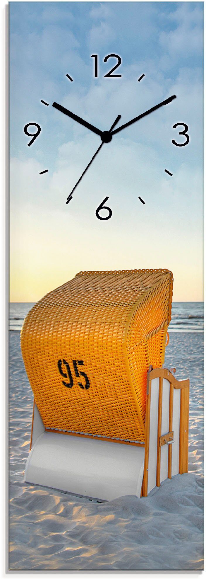 Artland Wandklok Ostsee7 - strandstoel optioneel verkrijgbaar met kwarts- of radiografisch uurwerk, geruisloos zonder tikkend geluid klokken &