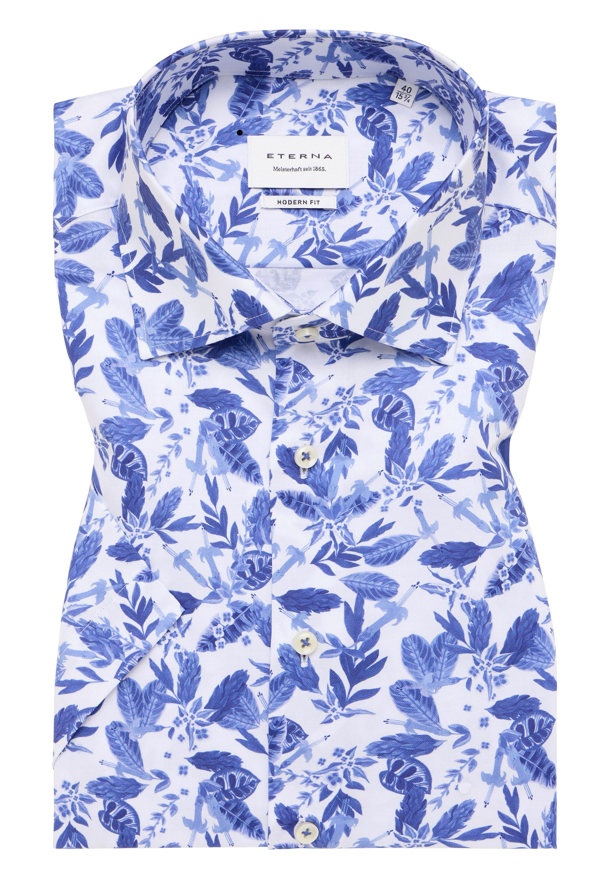 Eterna Overhemd met korte mouwen MODERN FIT NON IRON (strijkvrij)