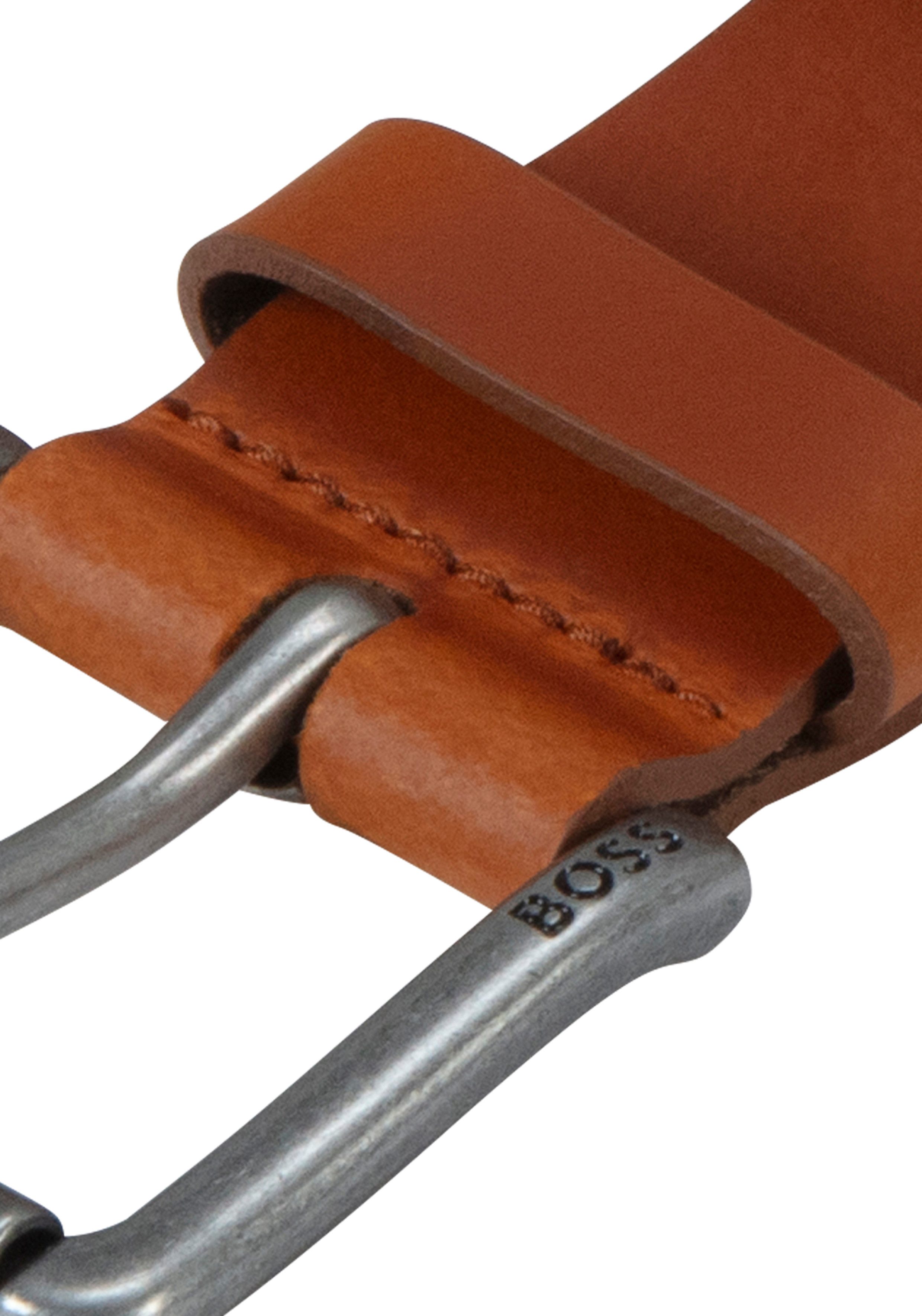 Boss Leren riem Joris Sz40 met logo op de riemsluiting