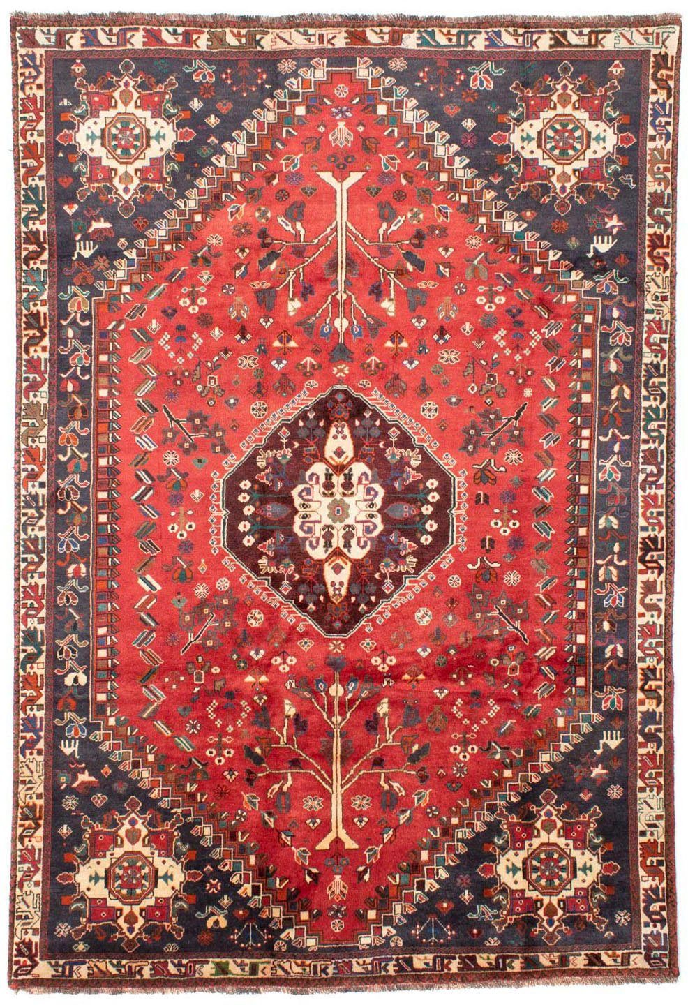 morgenland Wollen kleed Shiraz medaillon rosso 302 x 207 cm Uniek exemplaar met certificaat