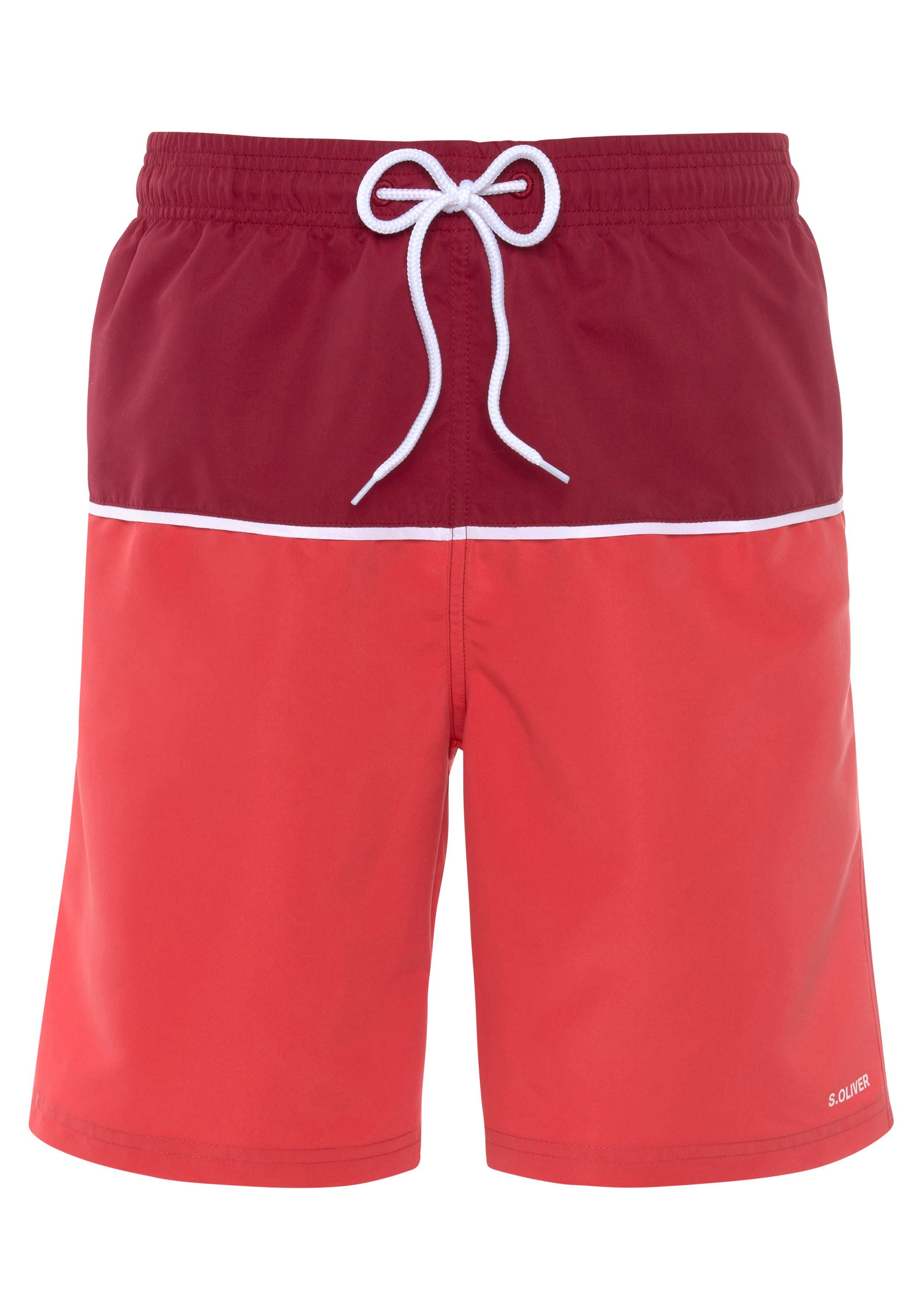 S.Oliver RED LABEL Beachwear Zwemshort met contrastkleurige details